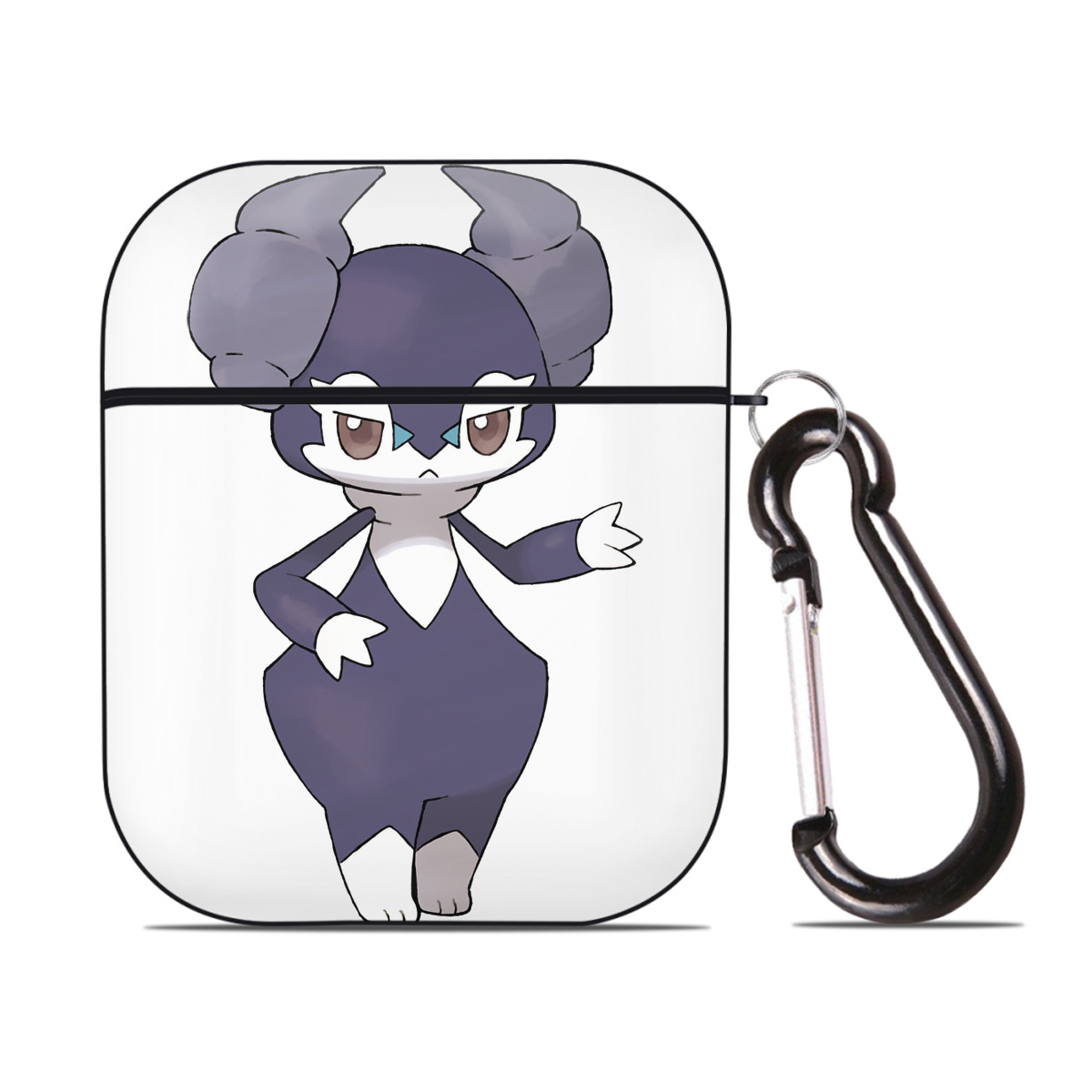 （画像用） ポケットモンスター Pokémon AirPods 第2世代保護ケース ハードシェル ブラック 耐衝撃・防指紋・カラビナ付き