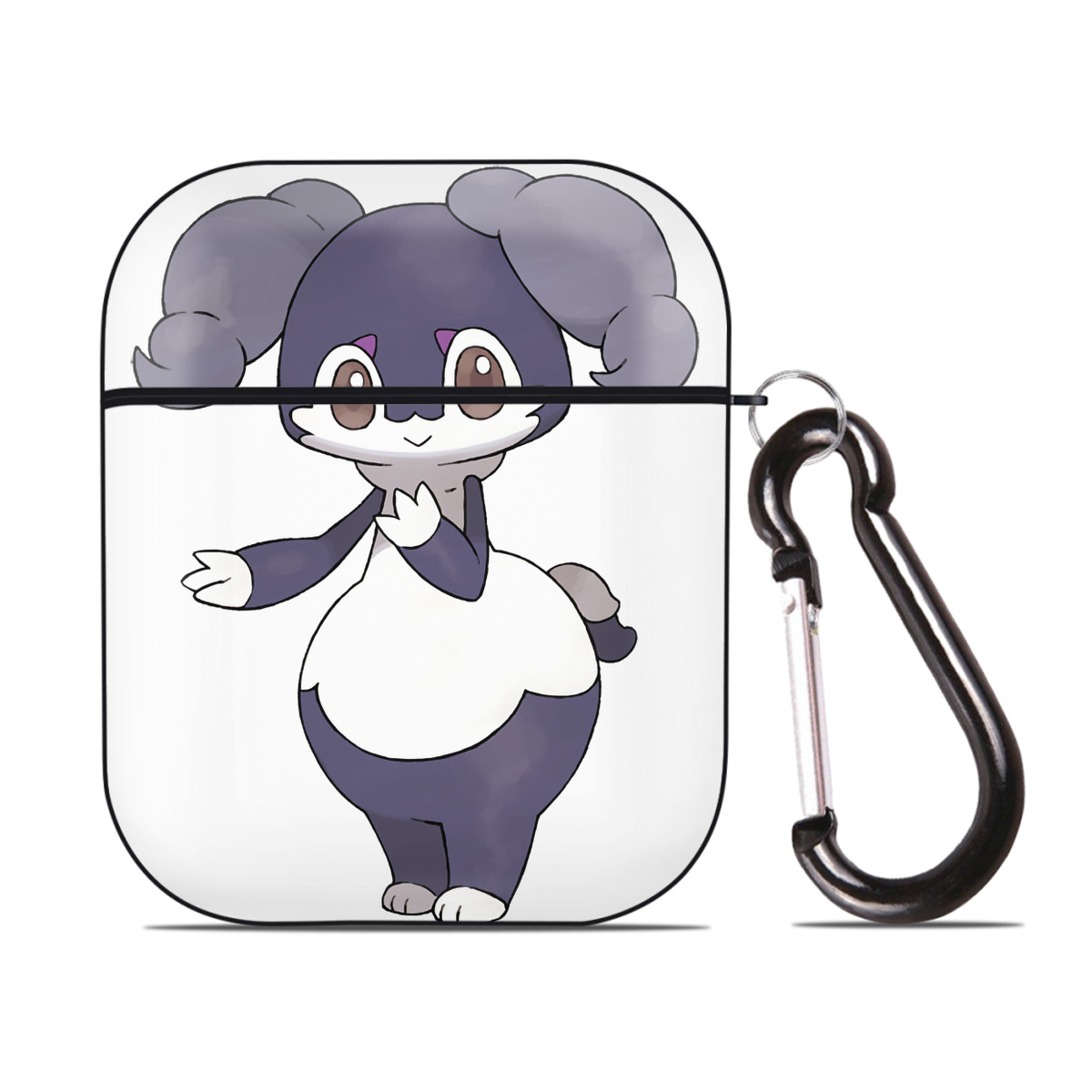 （画像用） ポケットモンスター Pokémon AirPods 第2世代保護ケース ハードシェル ブラック 耐衝撃・防指紋・カラビナ付き