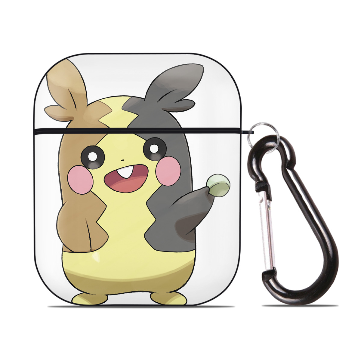 （画像用） ポケットモンスター Pokémon AirPods 第2世代保護ケース ハードシェル ブラック 耐衝撃・防指紋・カラビナ付き