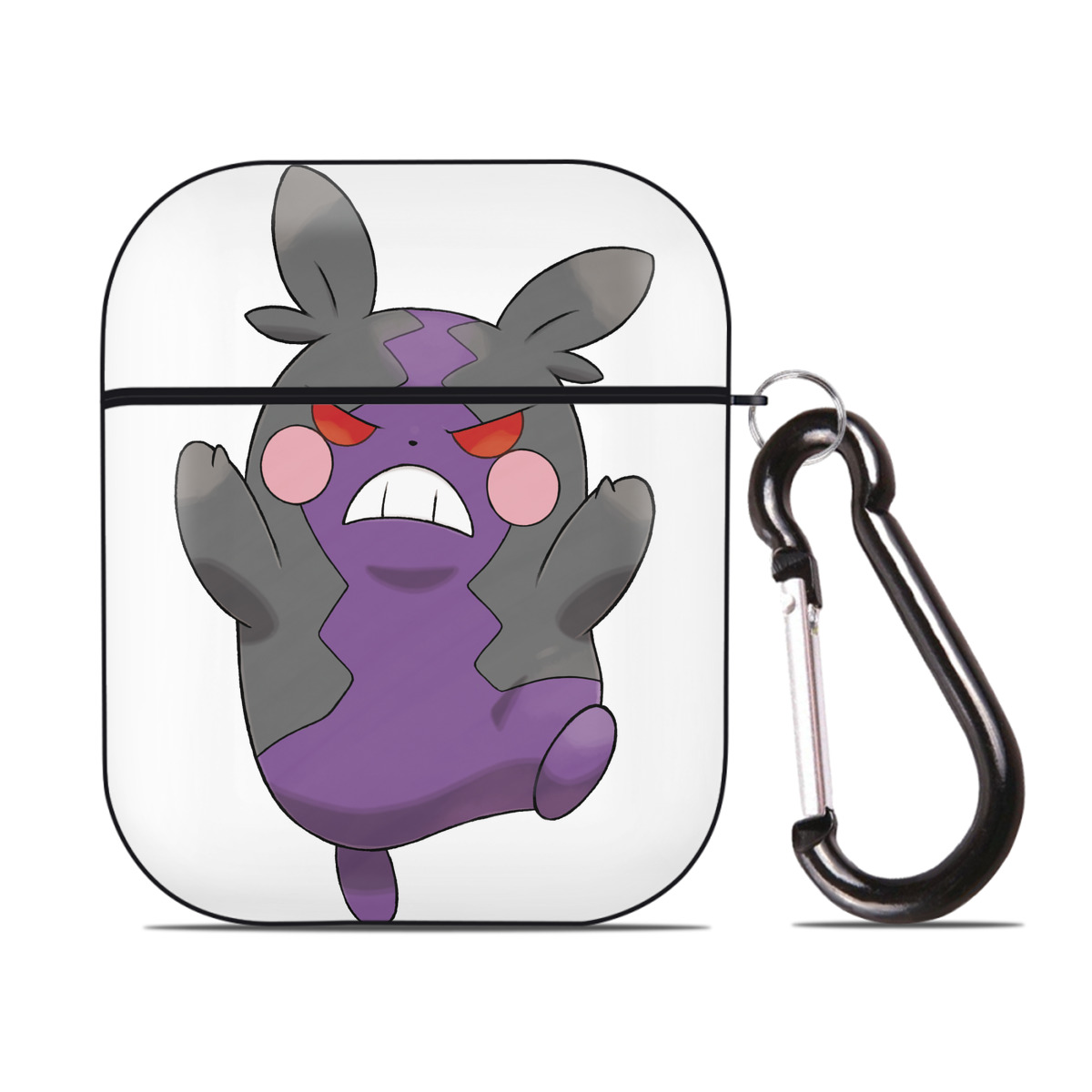 （画像用） ポケットモンスター Pokémon AirPods 第2世代保護ケース ハードシェル ブラック 耐衝撃・防指紋・カラビナ付き