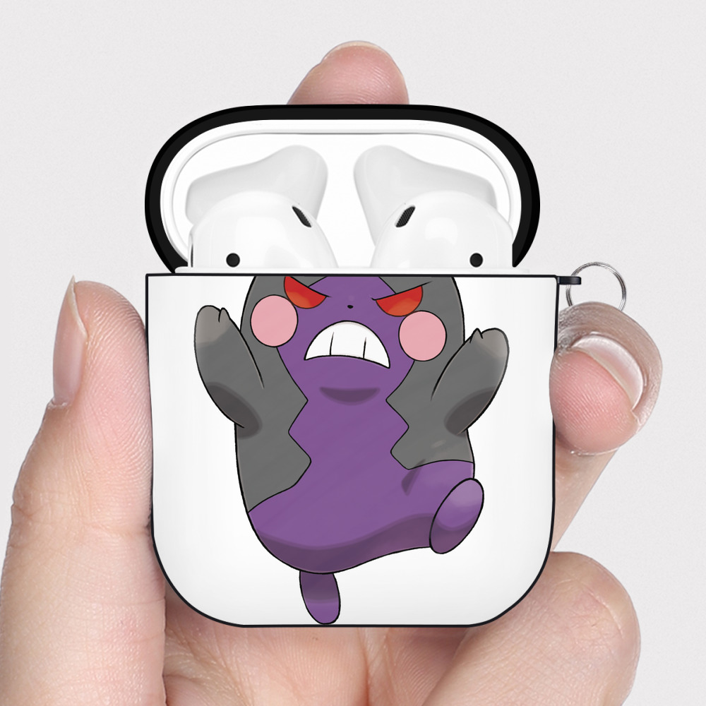 （画像用） ポケットモンスター Pokémon AirPods 第2世代保護ケース ハードシェル ブラック 耐衝撃・防指紋・カラビナ付き