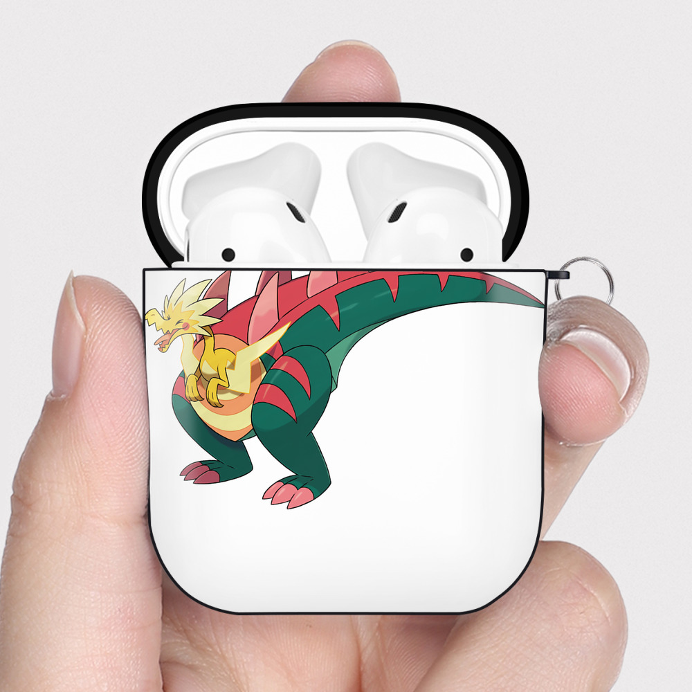 （画像用） ポケットモンスター Pokémon AirPods 第2世代保護ケース ハードシェル ブラック 耐衝撃・防指紋・カラビナ付き