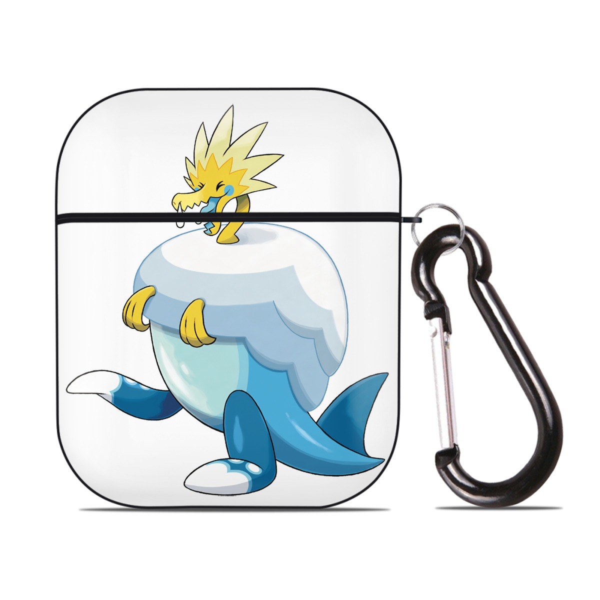 （画像用） ポケットモンスター Pokémon AirPods 第2世代保護ケース ハードシェル ブラック 耐衝撃・防指紋・カラビナ付き