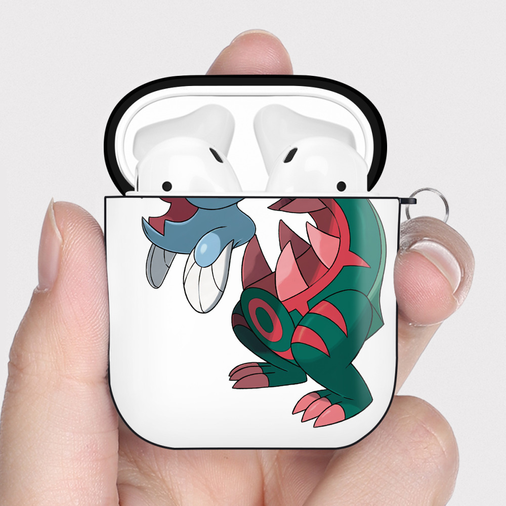 （画像用） ポケットモンスター Pokémon AirPods 第2世代保護ケース ハードシェル ブラック 耐衝撃・防指紋・カラビナ付き