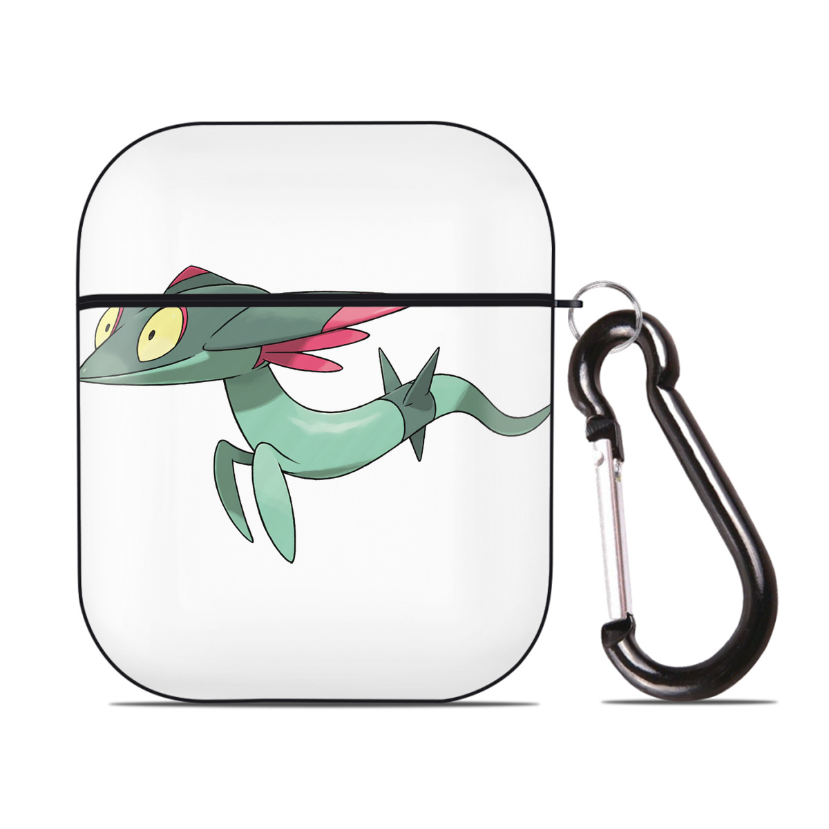 （画像用） ポケットモンスター Pokémon AirPods 第2世代保護ケース ハードシェル ブラック 耐衝撃・防指紋・カラビナ付き
