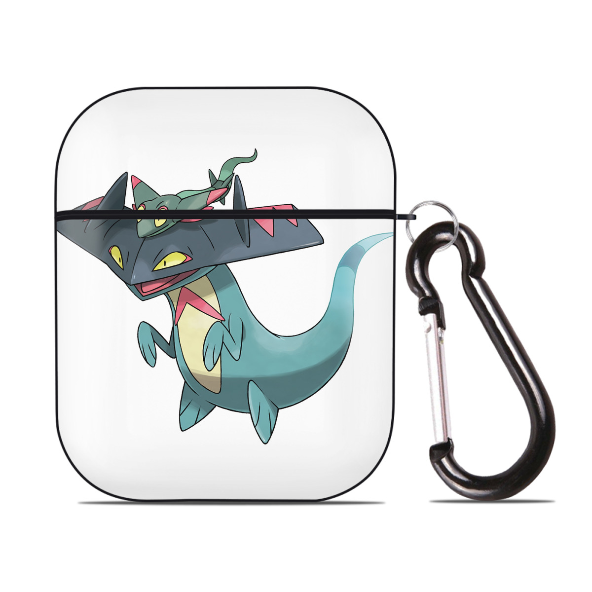 （画像用） ポケットモンスター Pokémon AirPods 第2世代保護ケース ハードシェル ブラック 耐衝撃・防指紋・カラビナ付き