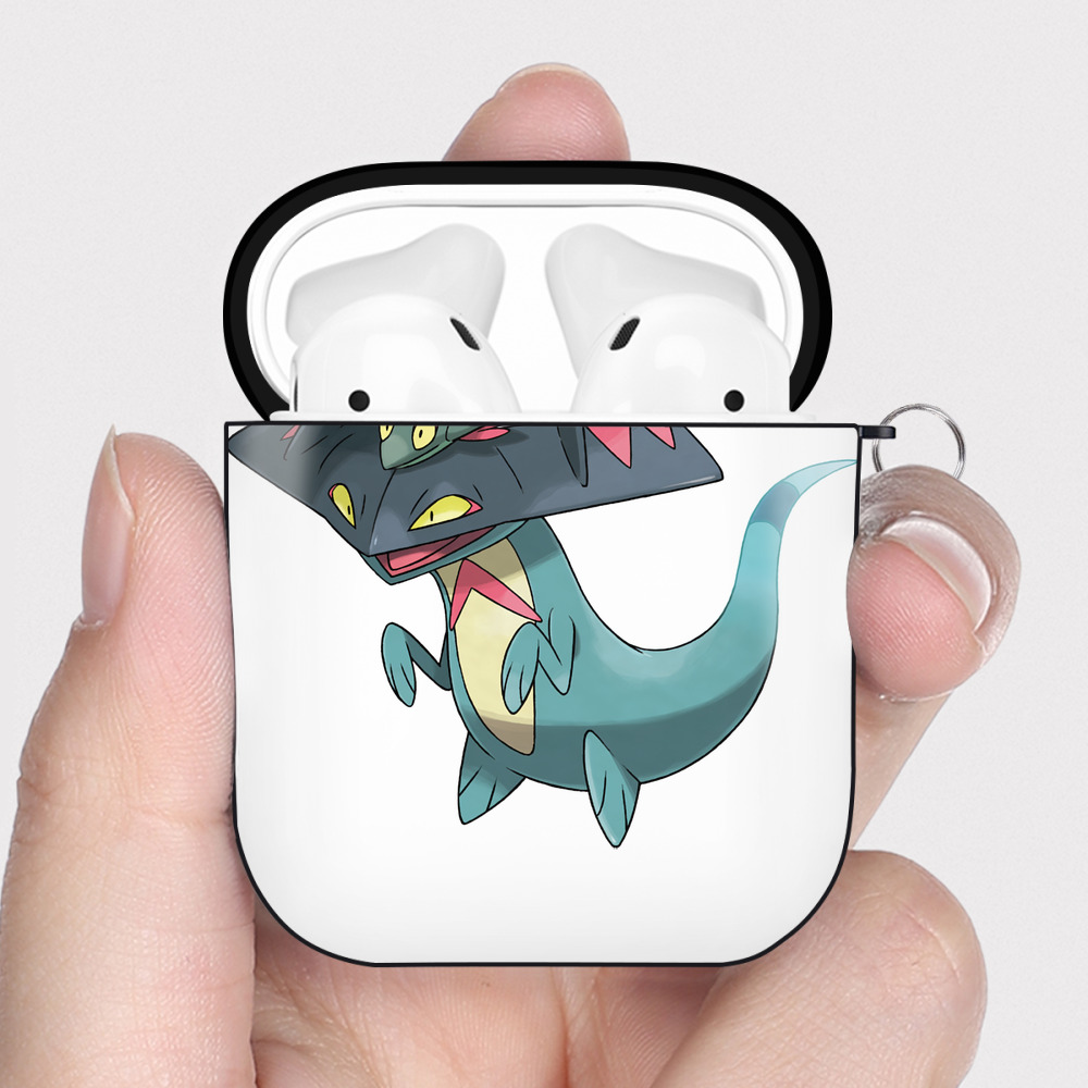 （画像用） ポケットモンスター Pokémon AirPods 第2世代保護ケース ハードシェル ブラック 耐衝撃・防指紋・カラビナ付き