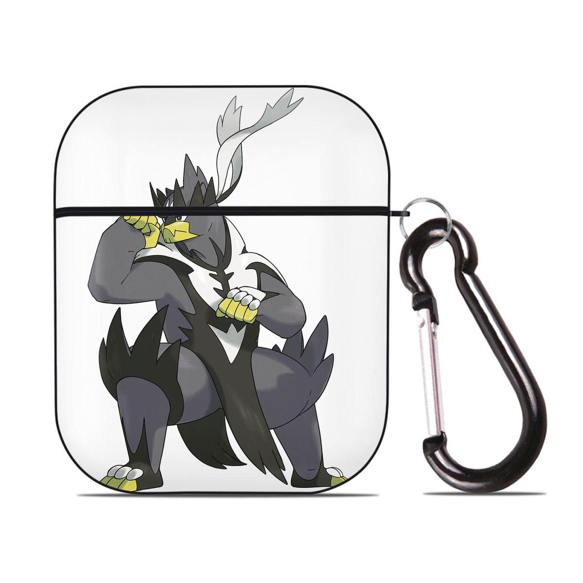 （画像用） ポケットモンスター Pokémon AirPods 第2世代保護ケース ハードシェル ブラック 耐衝撃・防指紋・カラビナ付き