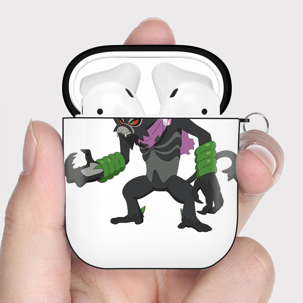 （画像用） ポケットモンスター Pokémon AirPods 第2世代保護ケース ハードシェル ブラック 耐衝撃・防指紋・カラビナ付き