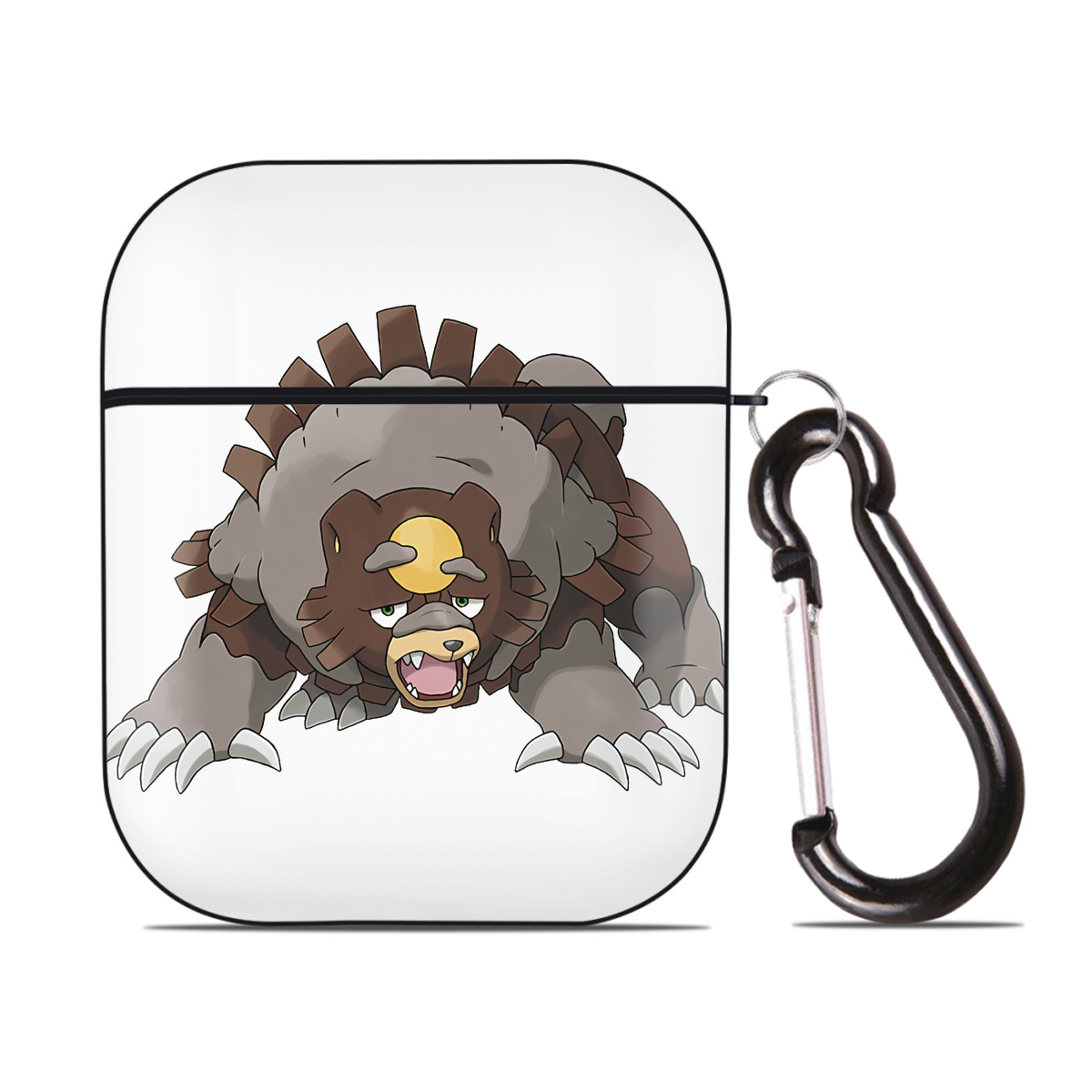 （画像用） ポケットモンスター Pokémon AirPods 第2世代保護ケース ハードシェル ブラック 耐衝撃・防指紋・カラビナ付き