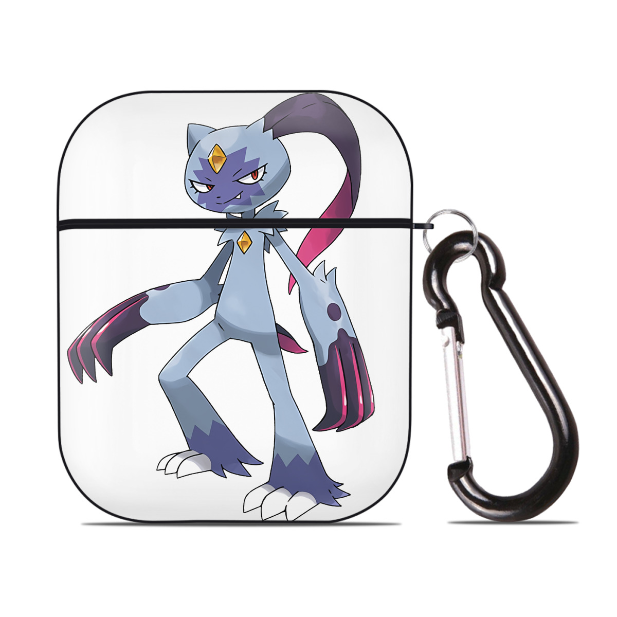 （画像用） ポケットモンスター Pokémon AirPods 第2世代保護ケース ハードシェル ブラック 耐衝撃・防指紋・カラビナ付き