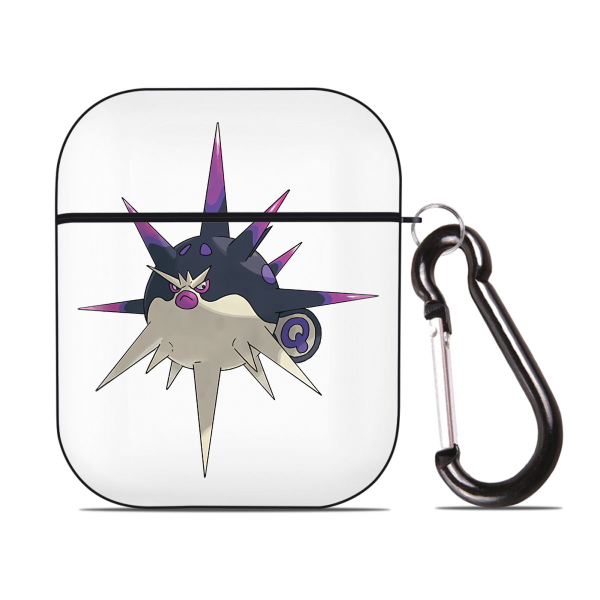 （画像用） ポケットモンスター Pokémon AirPods 第2世代保護ケース ハードシェル ブラック 耐衝撃・防指紋・カラビナ付き