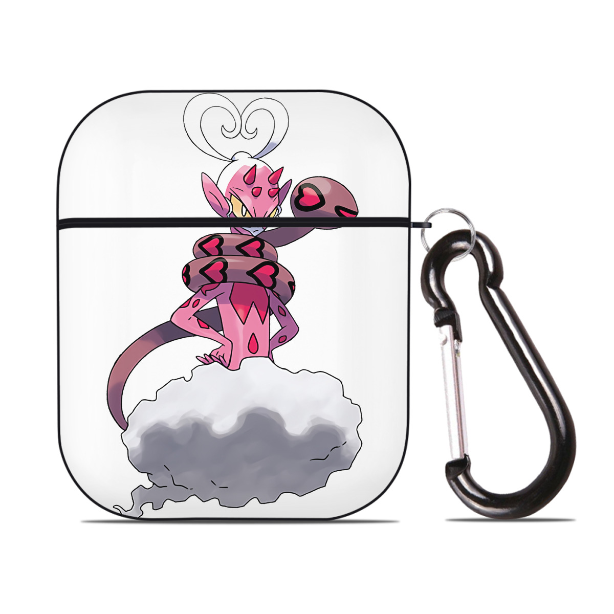 （画像用） ポケットモンスター Pokémon AirPods 第2世代保護ケース ハードシェル ブラック 耐衝撃・防指紋・カラビナ付き