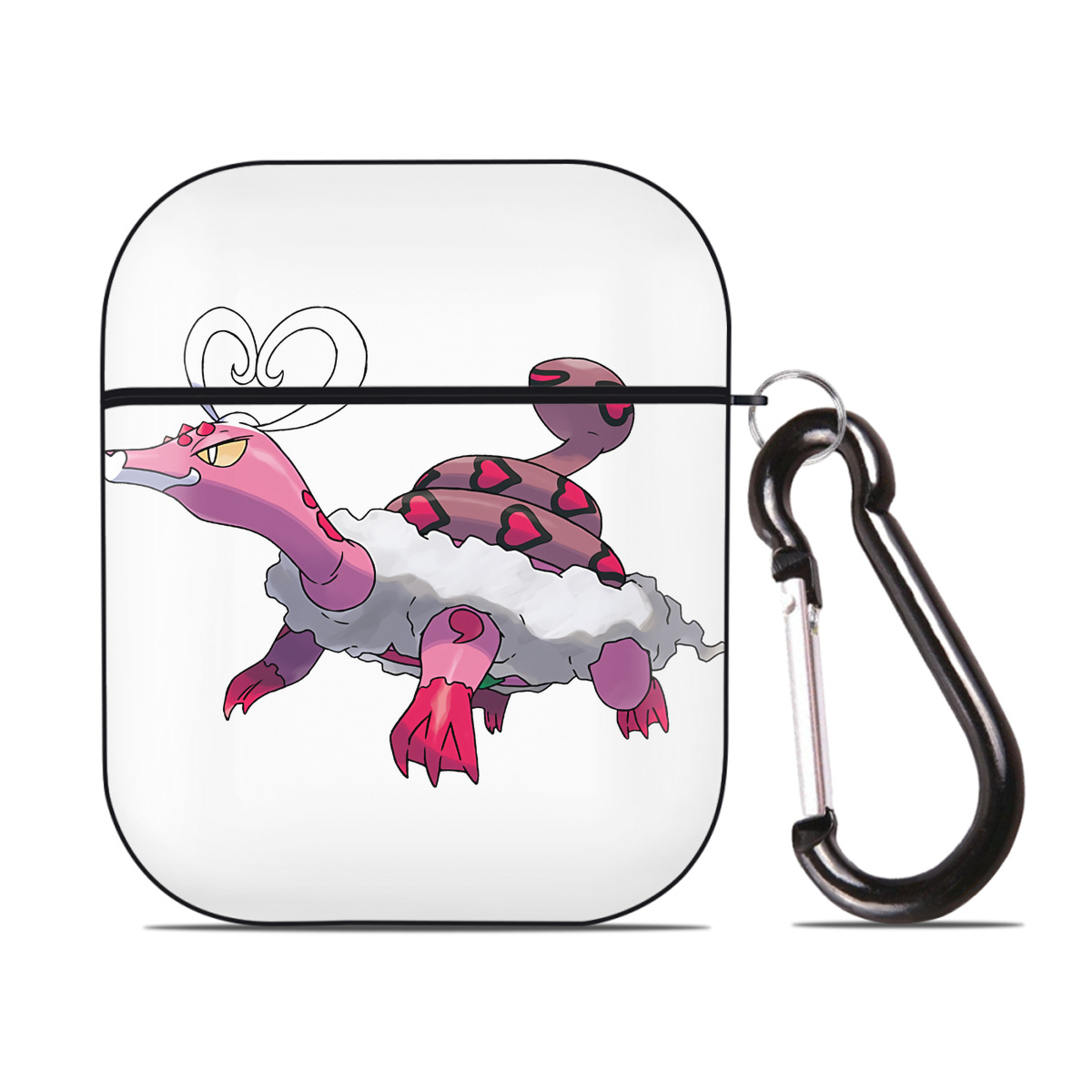 （画像用） ポケットモンスター Pokémon AirPods 第2世代保護ケース ハードシェル ブラック 耐衝撃・防指紋・カラビナ付き