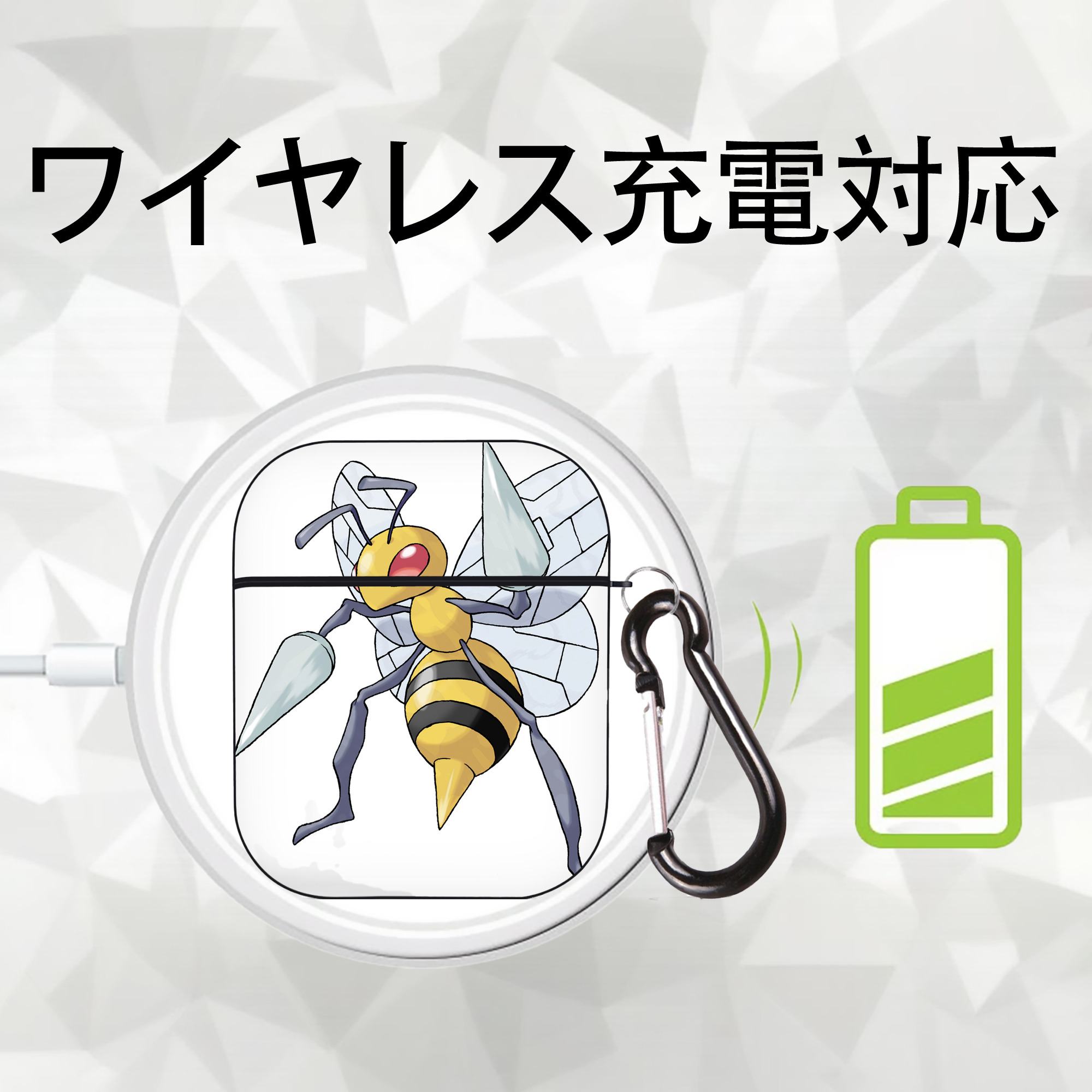 ポケットモンスター Pokémon AirPods 第2世代保護ケース ハードシェル ブラック 耐衝撃・防指紋・カラビナ付き