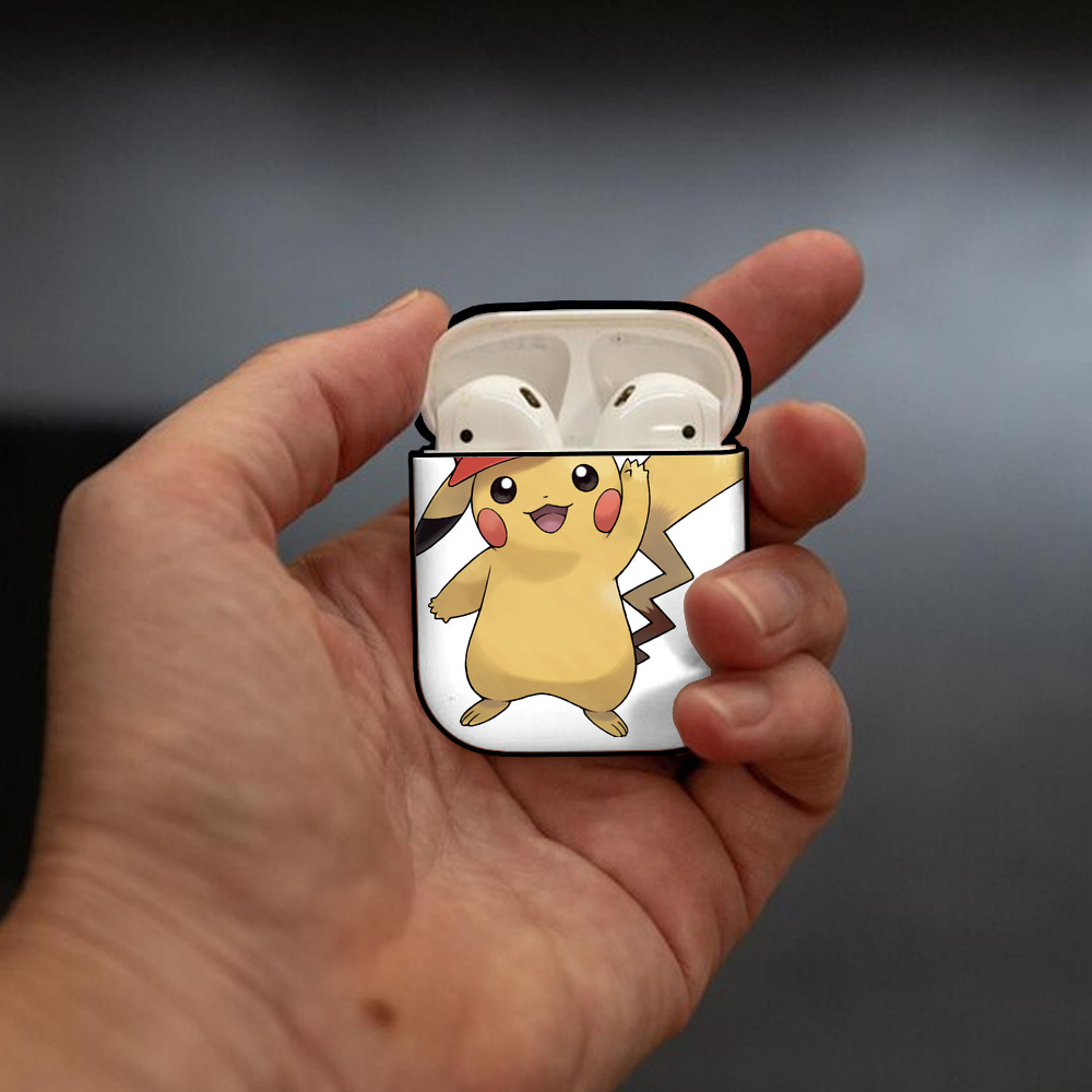 ポケットモンスター Pokémon AirPods 第2世代保護ケース ハードシェル ブラック 耐衝撃・防指紋・カラビナ付き