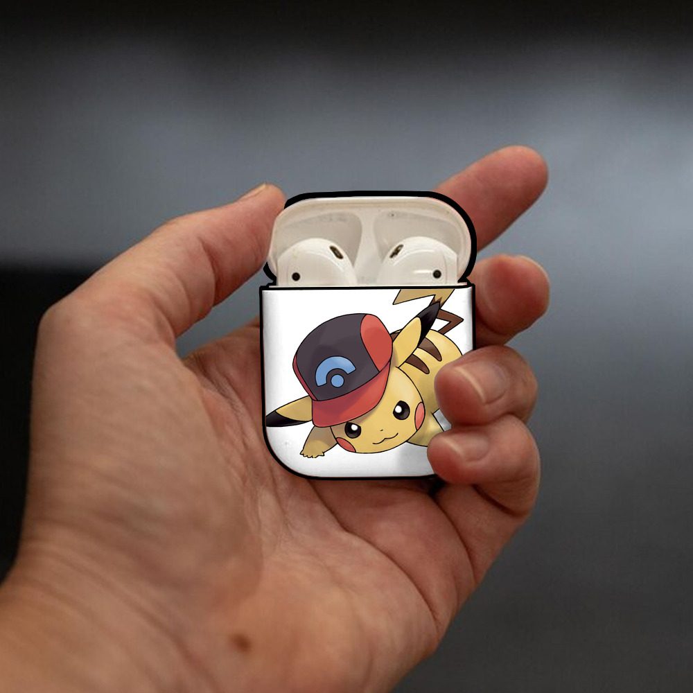 ポケットモンスター Pokémon AirPods 第2世代保護ケース ハードシェル ブラック 耐衝撃・防指紋・カラビナ付き