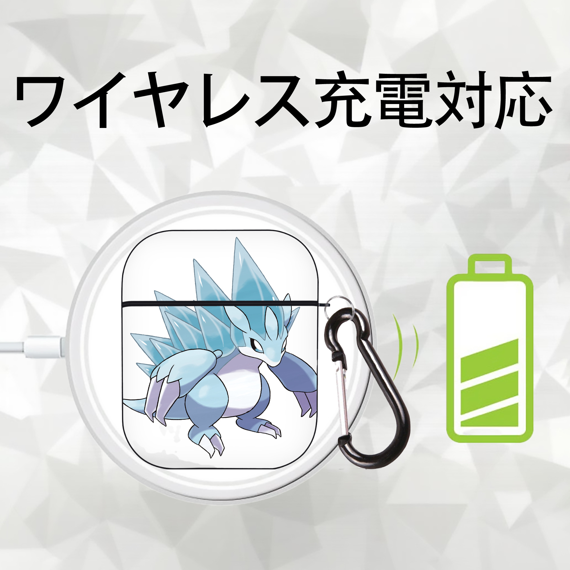ポケットモンスター Pokémon AirPods 第2世代保護ケース ハードシェル ブラック 耐衝撃・防指紋・カラビナ付き
