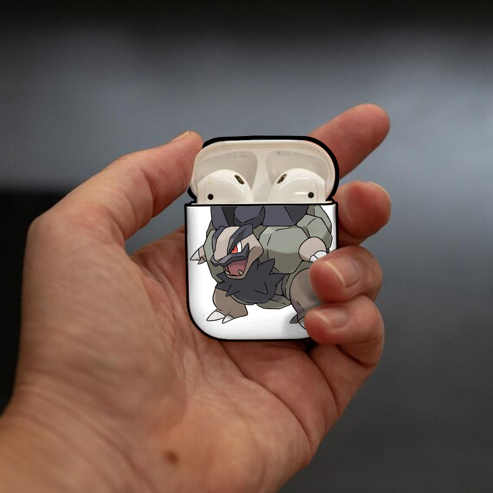 ポケットモンスター Pokémon AirPods 第2世代保護ケース ハードシェル ブラック 耐衝撃・防指紋・カラビナ付き