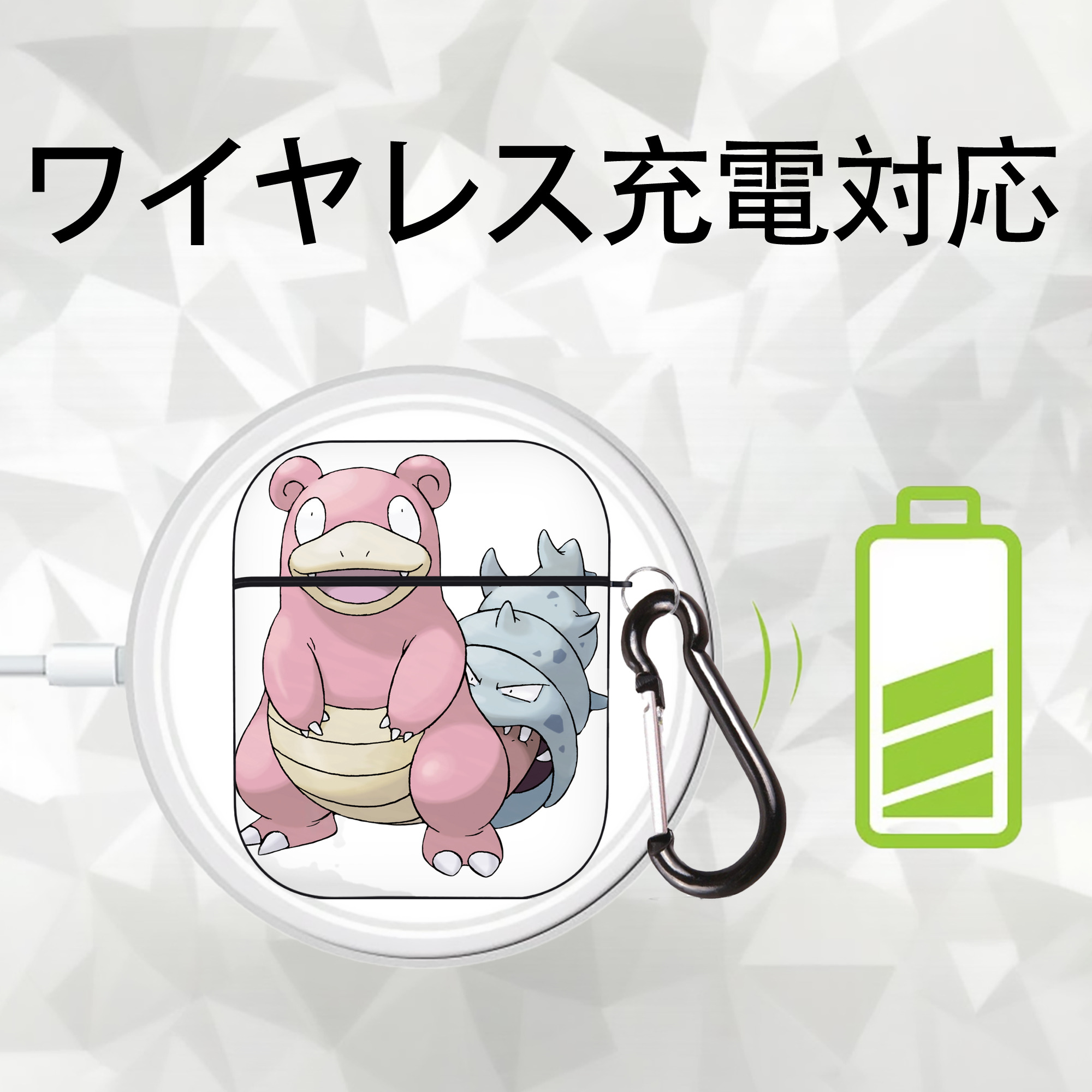 ポケットモンスター Pokémon AirPods 第2世代保護ケース ハードシェル ブラック 耐衝撃・防指紋・カラビナ付き