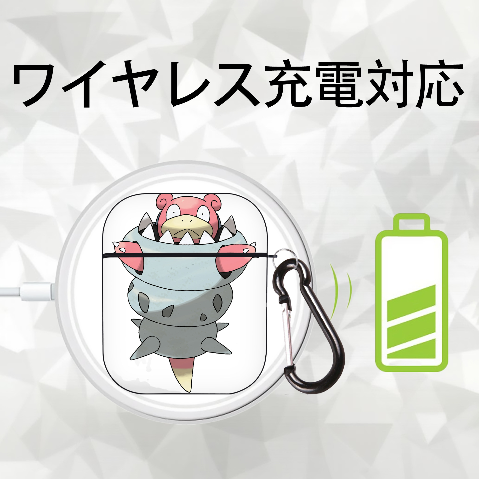 ポケットモンスター Pokémon AirPods 第2世代保護ケース ハードシェル ブラック 耐衝撃・防指紋・カラビナ付き