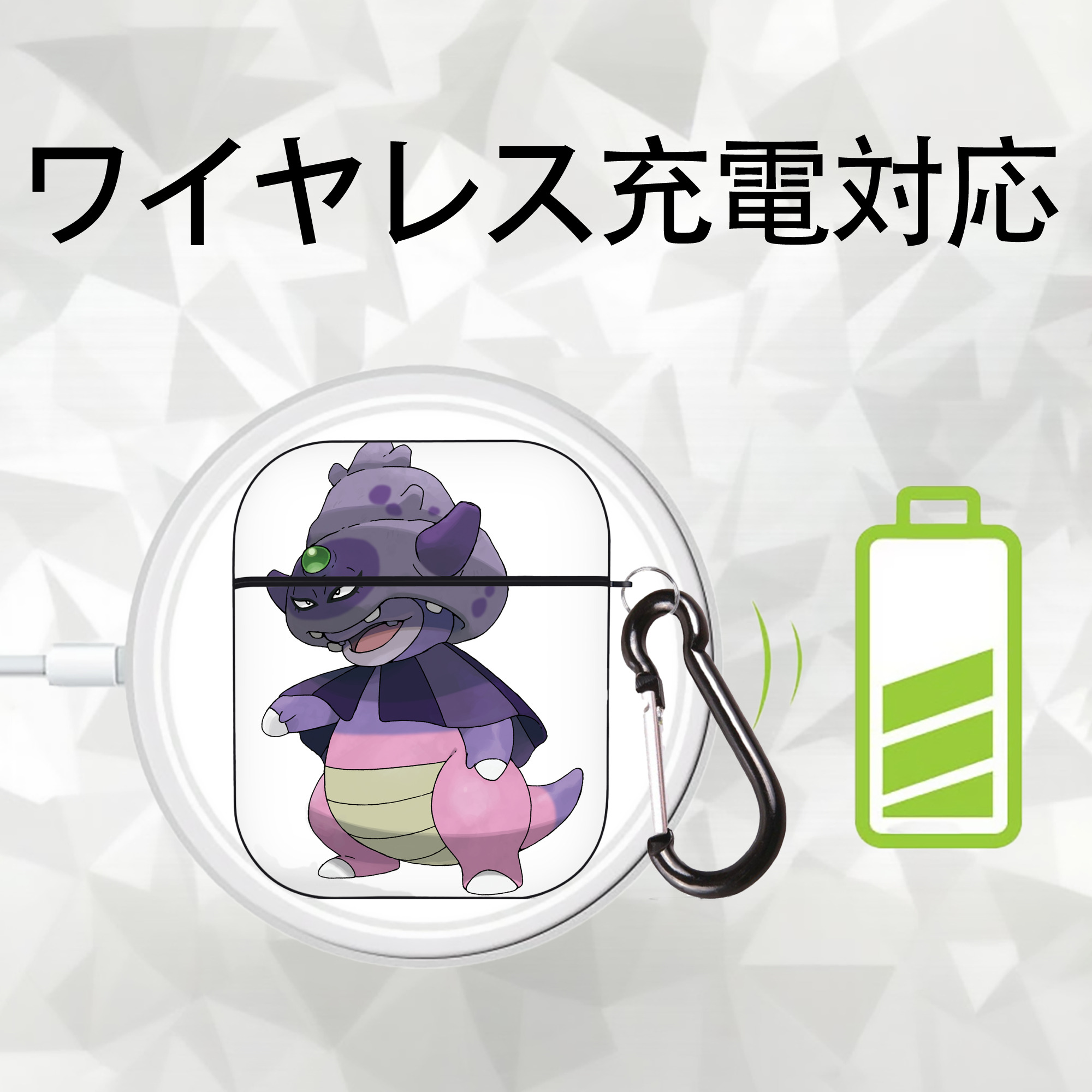 ポケットモンスター Pokémon AirPods 第2世代保護ケース ハードシェル ブラック 耐衝撃・防指紋・カラビナ付き
