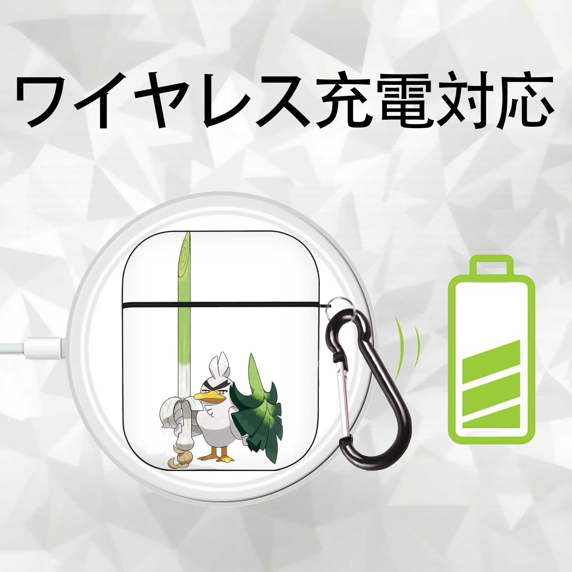ポケットモンスター Pokémon AirPods 第2世代保護ケース ハードシェル ブラック 耐衝撃・防指紋・カラビナ付き