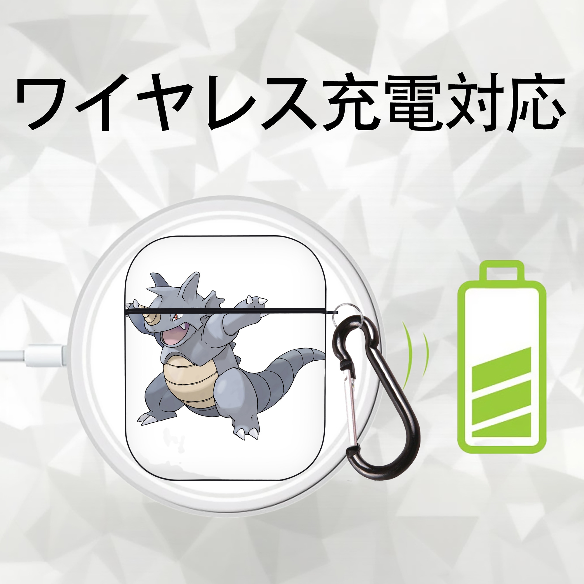 ポケットモンスター Pokémon AirPods 第2世代保護ケース ハードシェル ブラック 耐衝撃・防指紋・カラビナ付き