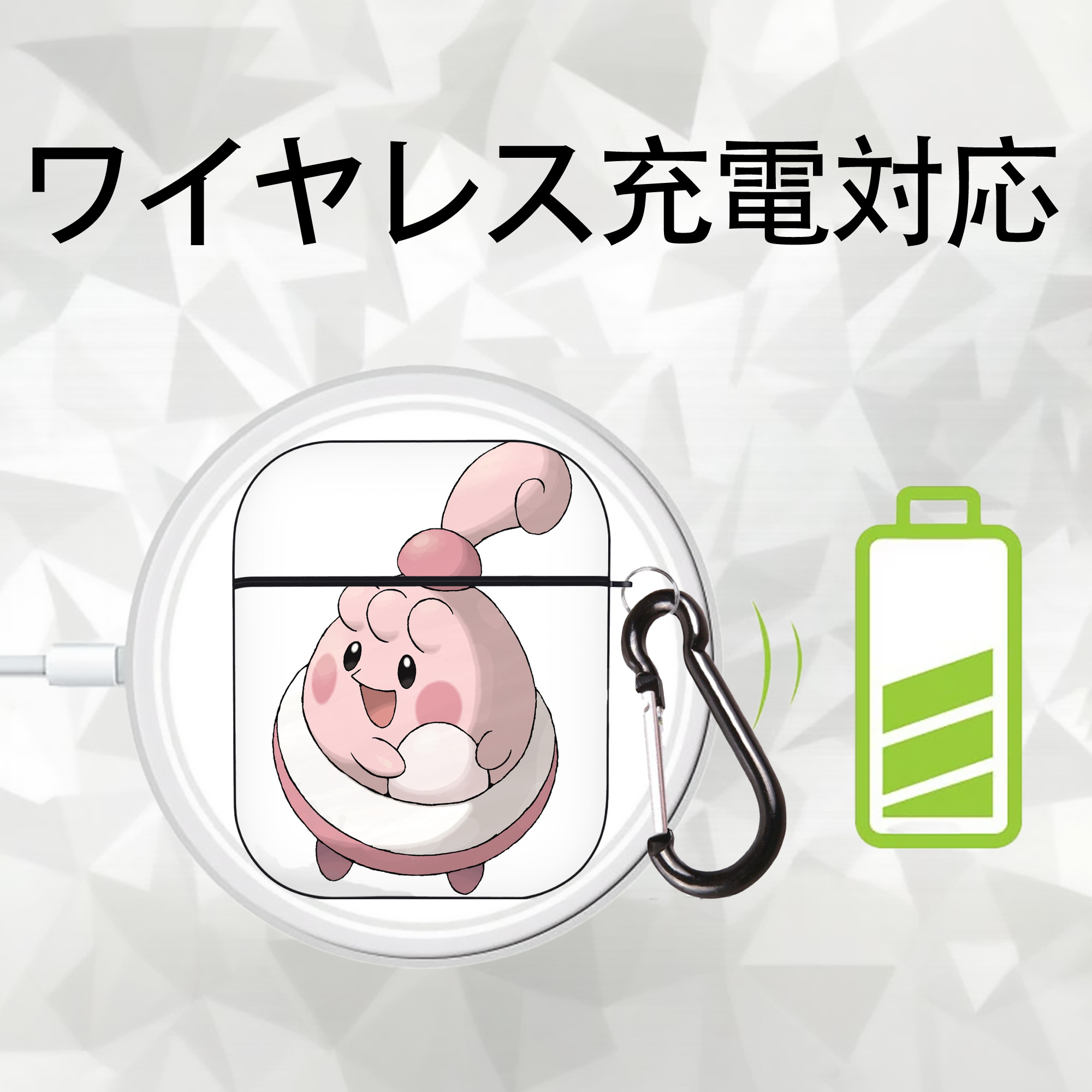 ポケットモンスター Pokémon AirPods 第2世代保護ケース ハードシェル ブラック 耐衝撃・防指紋・カラビナ付き