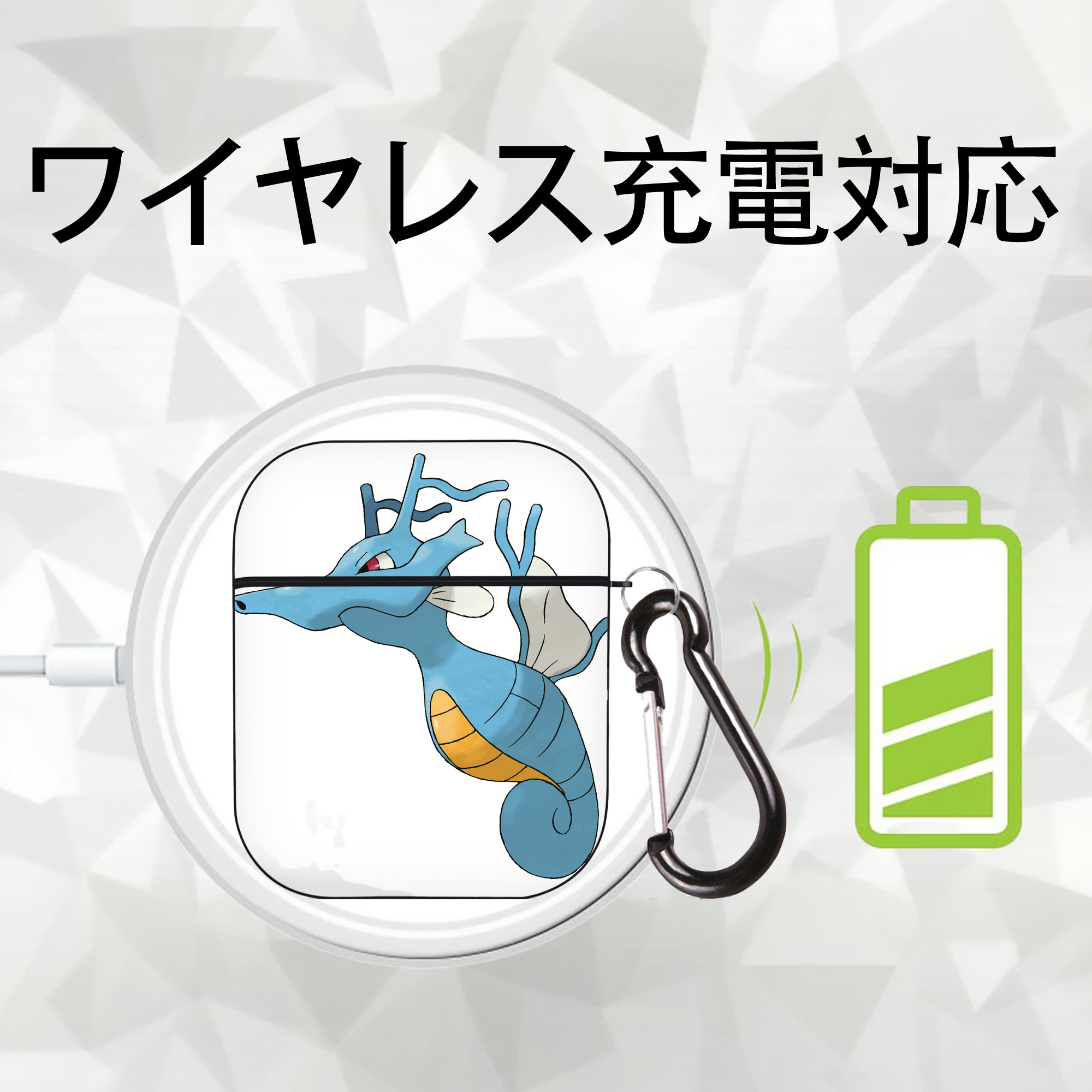 ポケットモンスター Pokémon AirPods 第2世代保護ケース ハードシェル ブラック 耐衝撃・防指紋・カラビナ付き