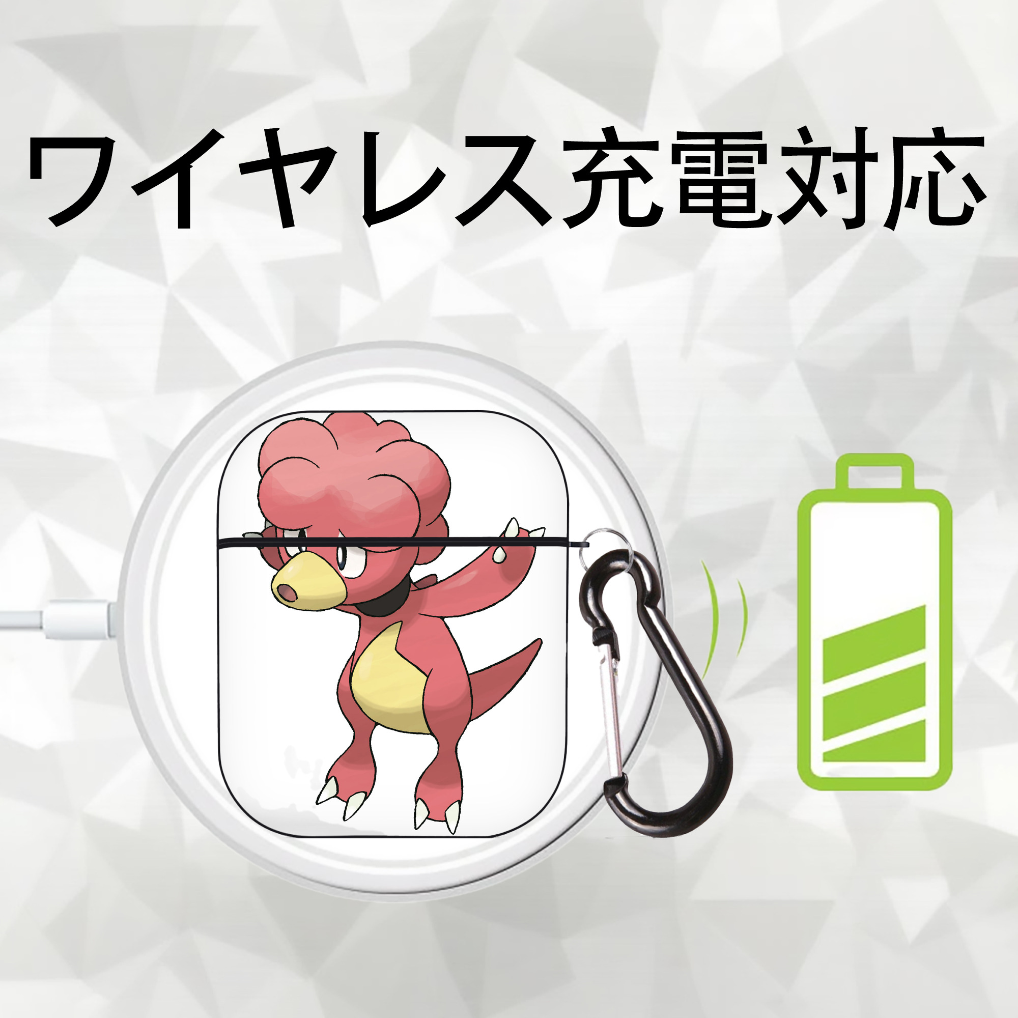 ポケットモンスター Pokémon AirPods 第2世代保護ケース ハードシェル ブラック 耐衝撃・防指紋・カラビナ付き