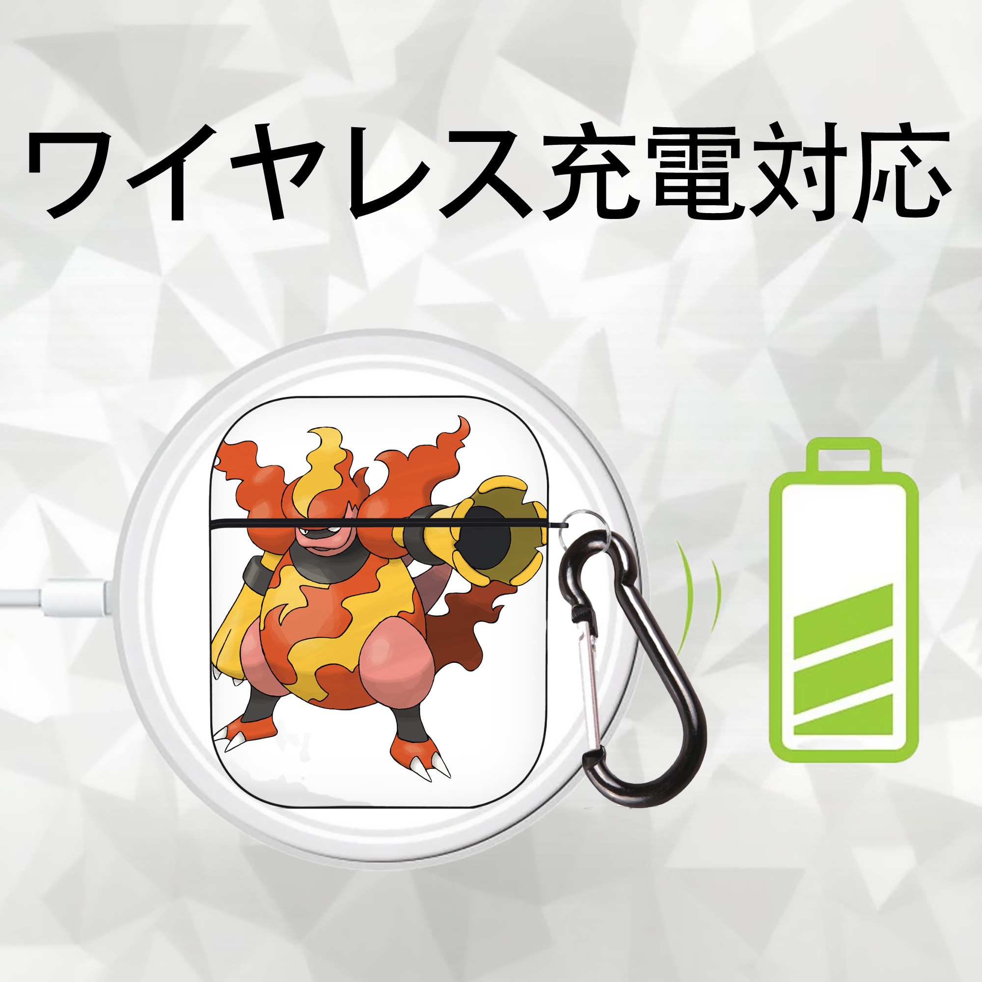 ポケットモンスター Pokémon AirPods 第2世代保護ケース ハードシェル ブラック 耐衝撃・防指紋・カラビナ付き