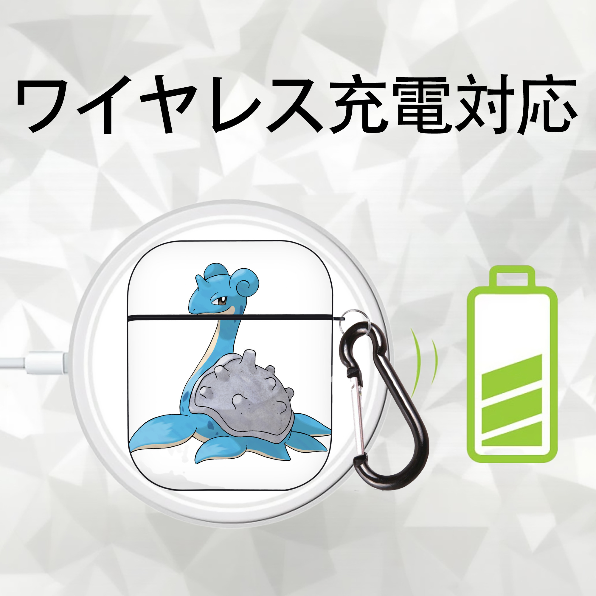 ポケットモンスター Pokémon AirPods 第2世代保護ケース ハードシェル ブラック 耐衝撃・防指紋・カラビナ付き