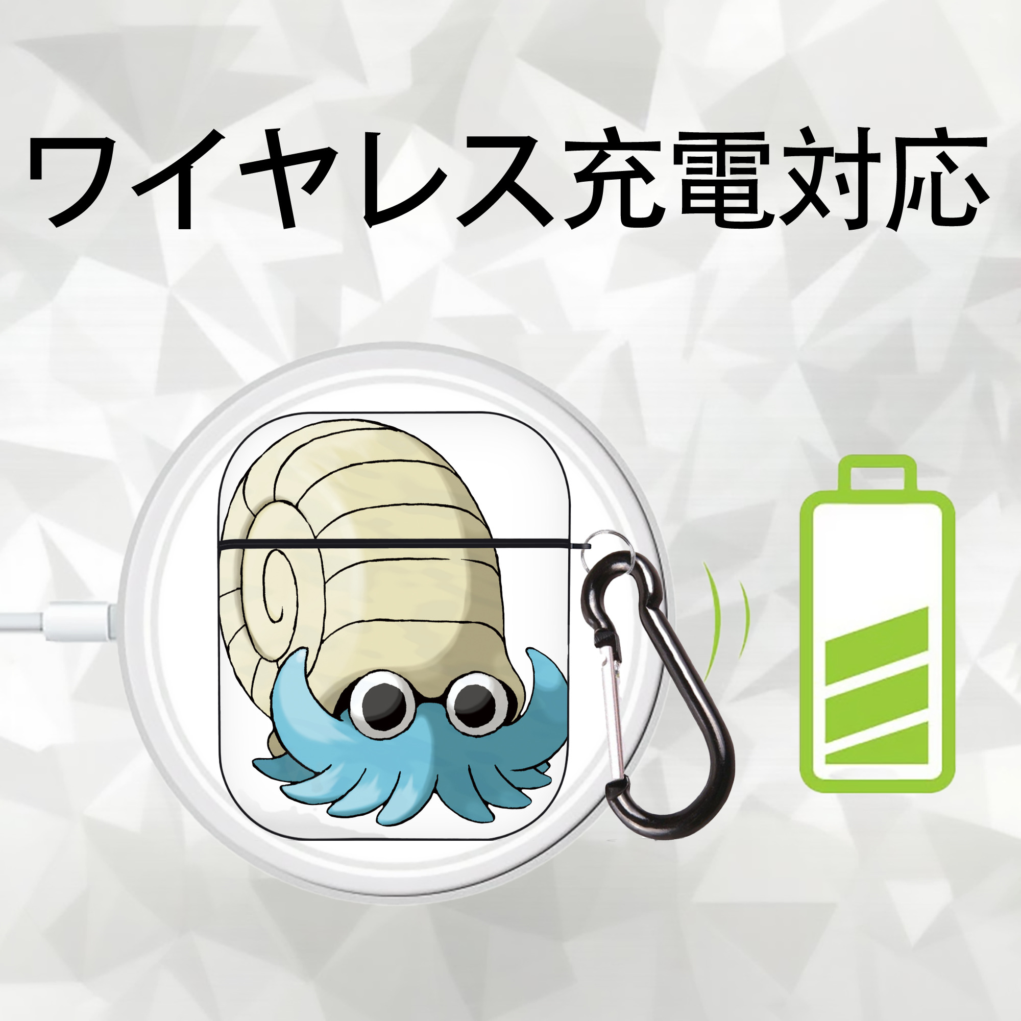 ポケットモンスター Pokémon AirPods 第2世代保護ケース ハードシェル ブラック 耐衝撃・防指紋・カラビナ付き