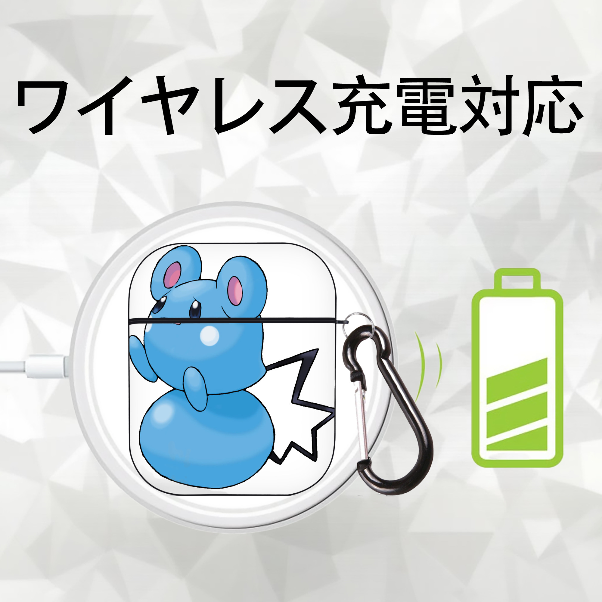 ポケットモンスター Pokémon AirPods 第2世代保護ケース ハードシェル ブラック 耐衝撃・防指紋・カラビナ付き