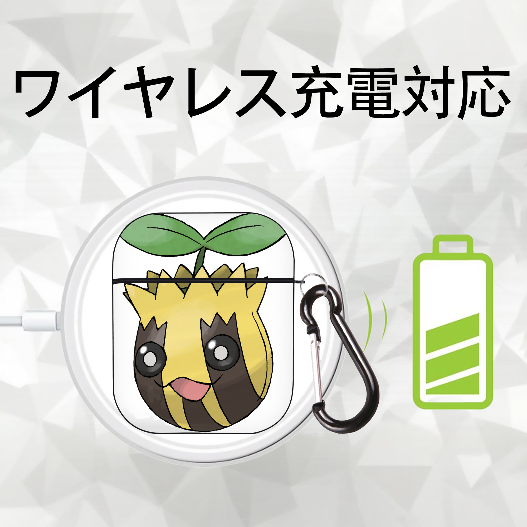 ポケットモンスター Pokémon AirPods 第2世代保護ケース ハードシェル ブラック 耐衝撃・防指紋・カラビナ付き