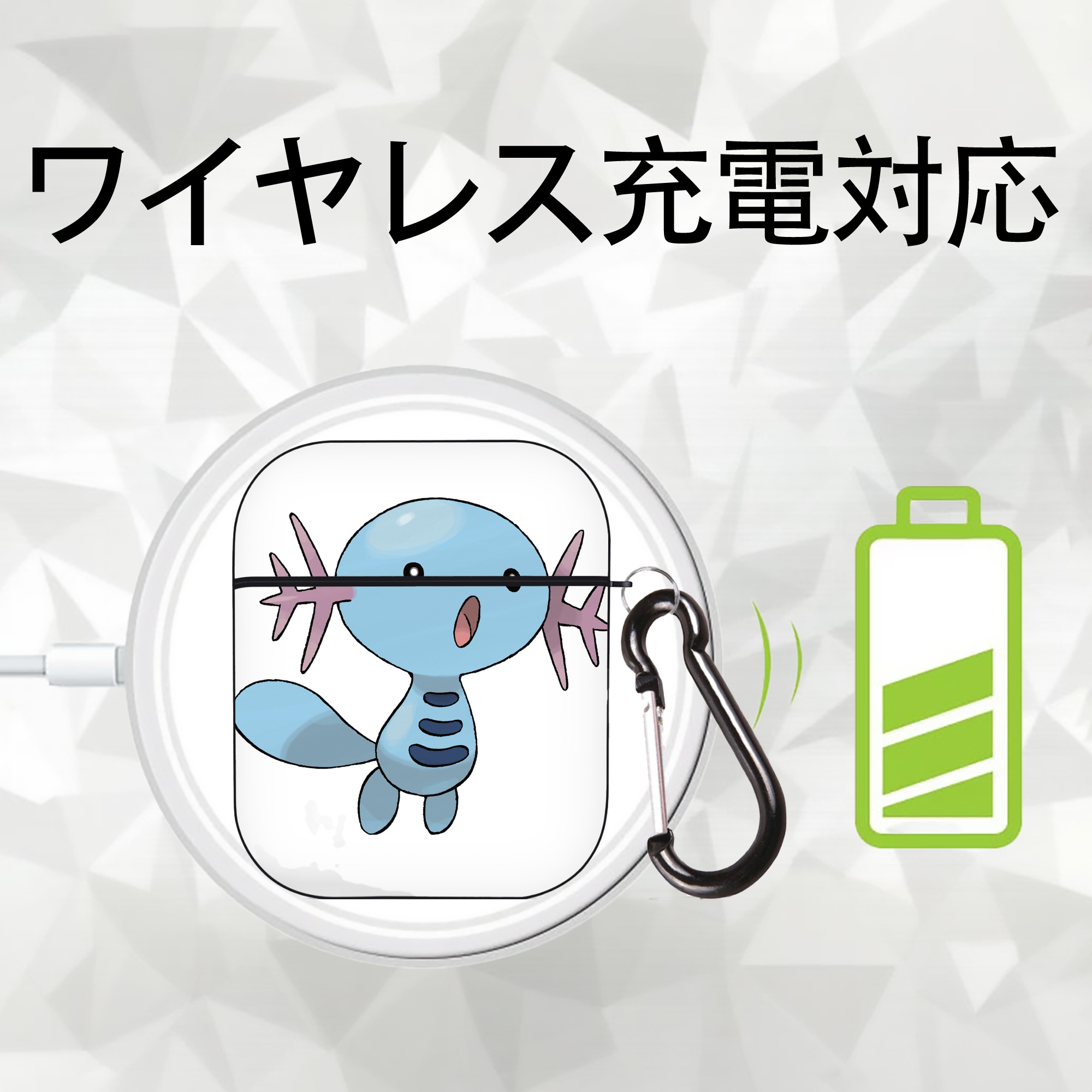 ポケットモンスター Pokémon AirPods 第2世代保護ケース ハードシェル ブラック 耐衝撃・防指紋・カラビナ付き