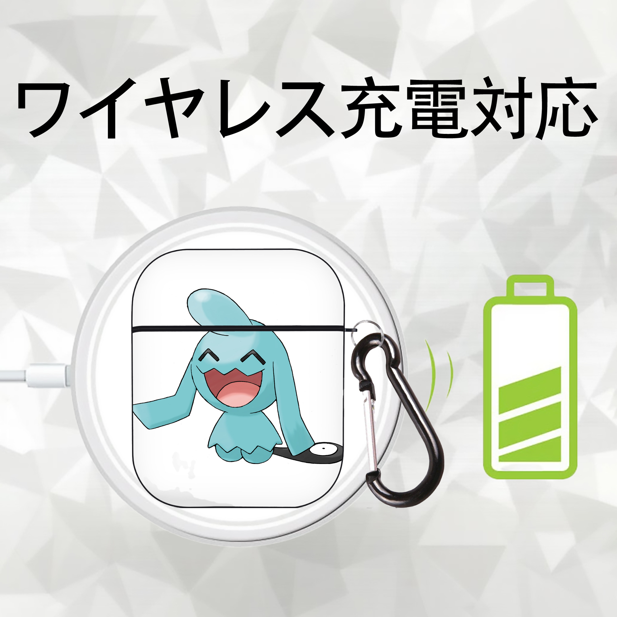 ポケットモンスター Pokémon AirPods 第2世代保護ケース ハードシェル ブラック 耐衝撃・防指紋・カラビナ付き