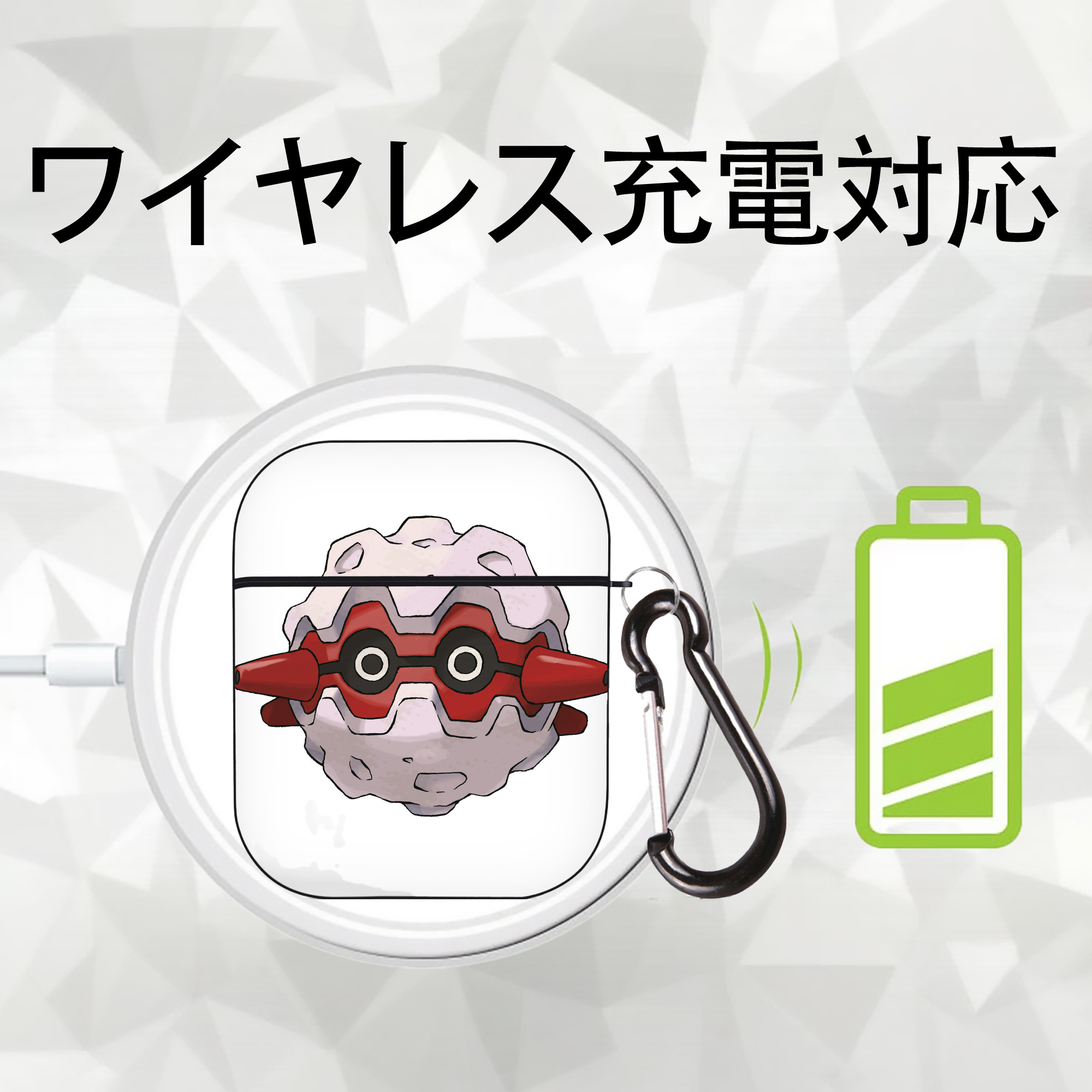 ポケットモンスター Pokémon AirPods 第2世代保護ケース ハードシェル ブラック 耐衝撃・防指紋・カラビナ付き