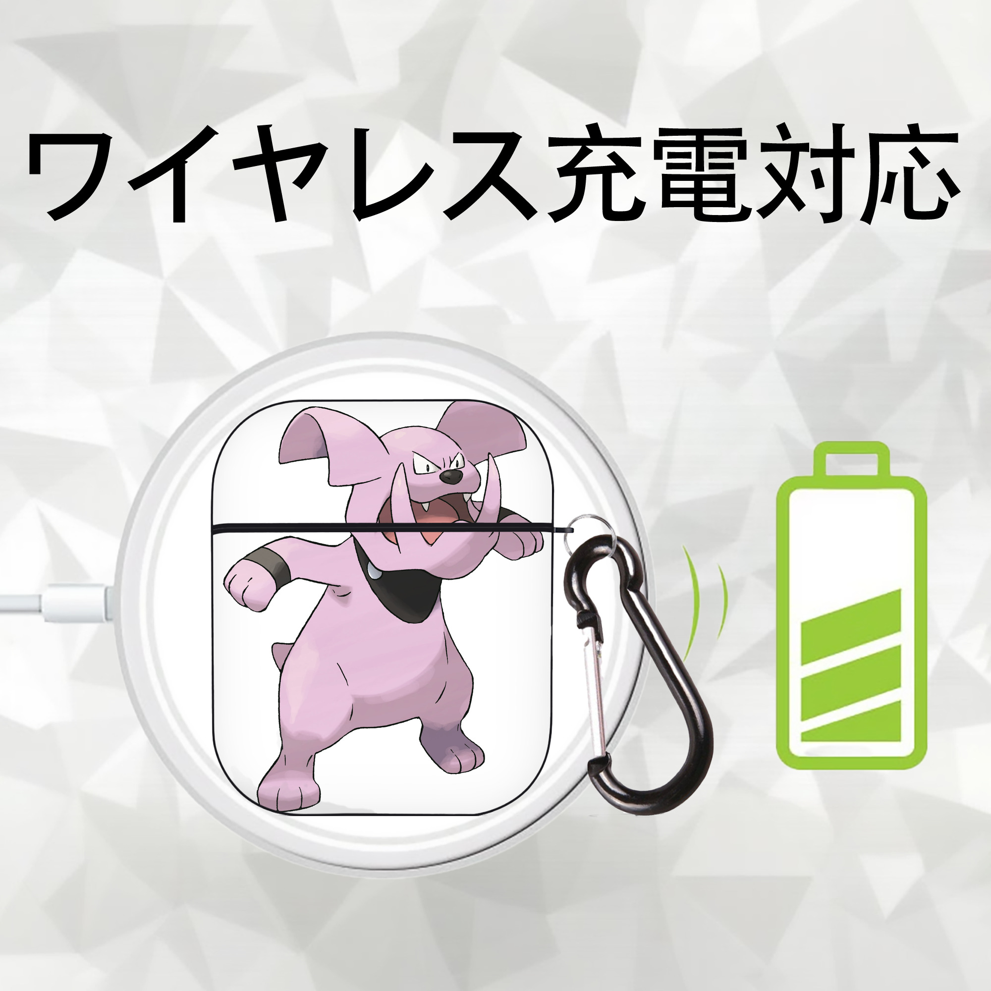 ポケットモンスター Pokémon AirPods 第2世代保護ケース ハードシェル ブラック 耐衝撃・防指紋・カラビナ付き
