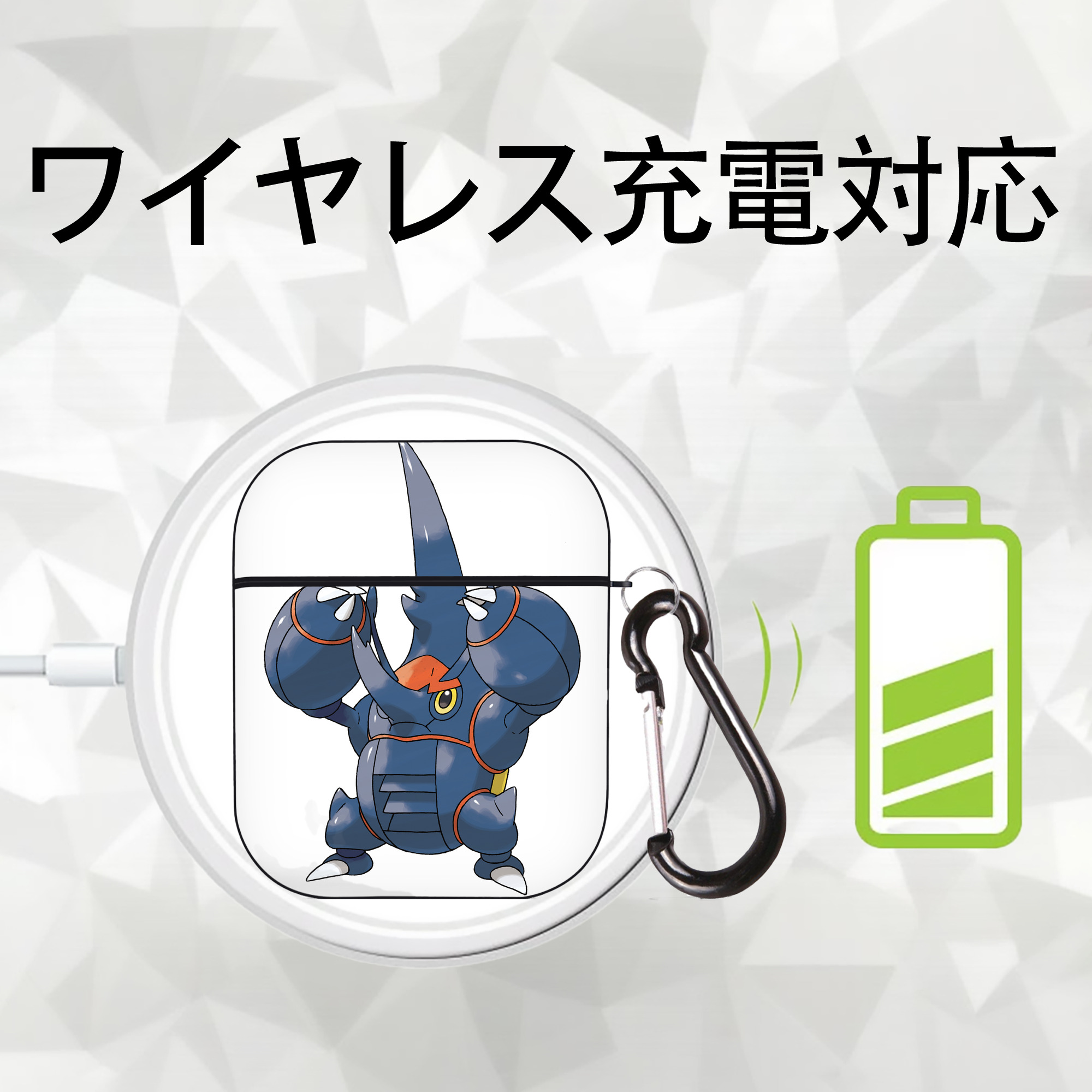 ポケットモンスター Pokémon AirPods 第2世代保護ケース ハードシェル ブラック 耐衝撃・防指紋・カラビナ付き