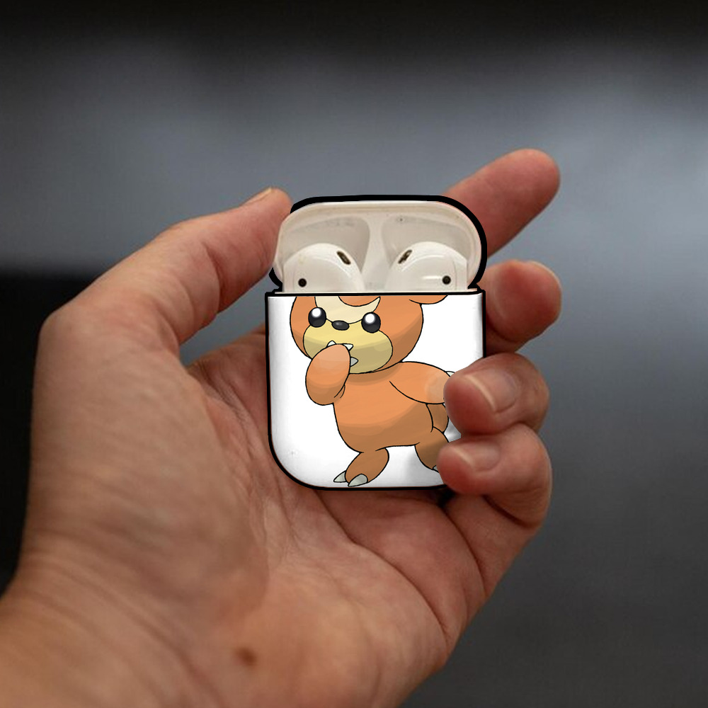 ポケットモンスター Pokémon AirPods 第2世代保護ケース ハードシェル ブラック 耐衝撃・防指紋・カラビナ付き