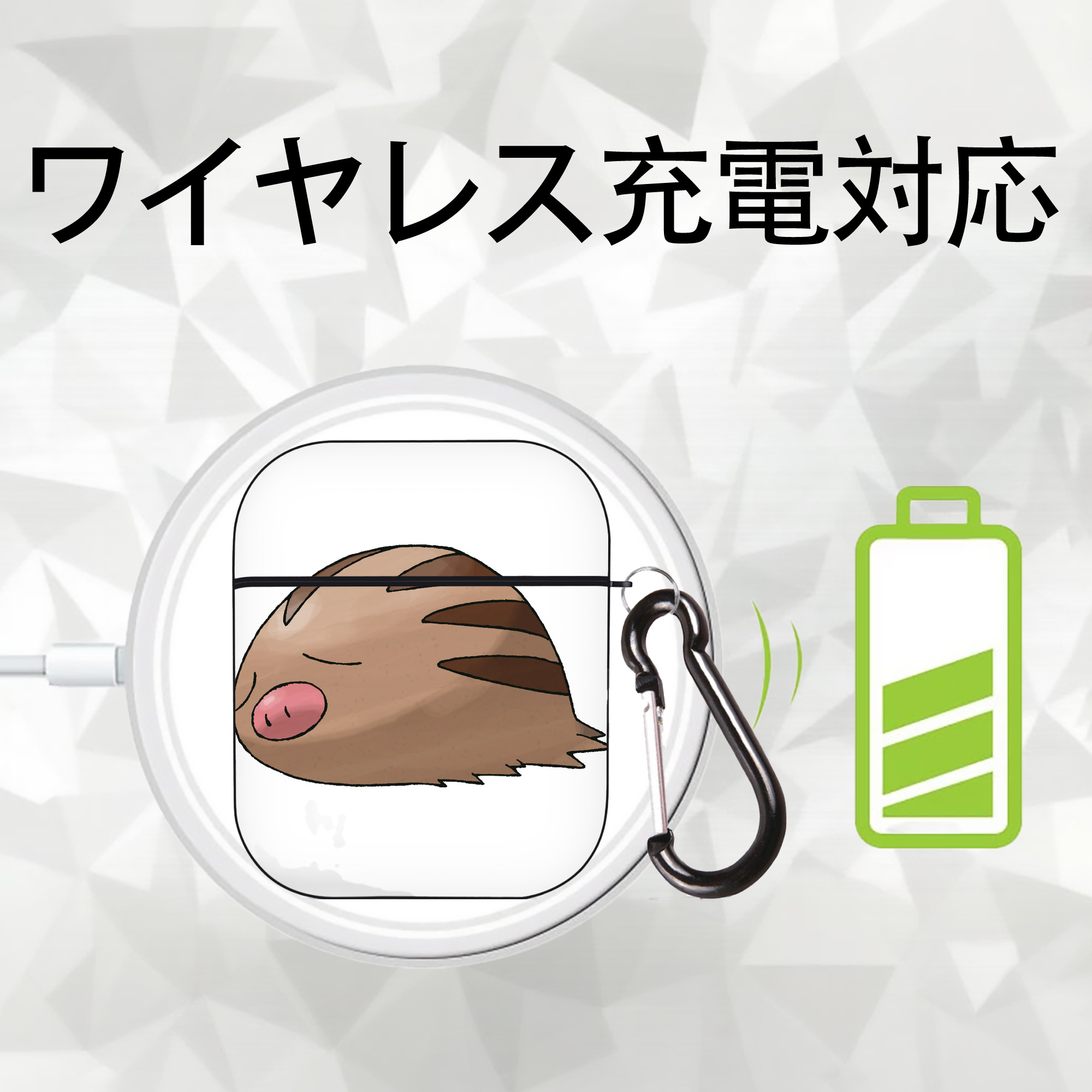 ポケットモンスター Pokémon AirPods 第2世代保護ケース ハードシェル ブラック 耐衝撃・防指紋・カラビナ付き
