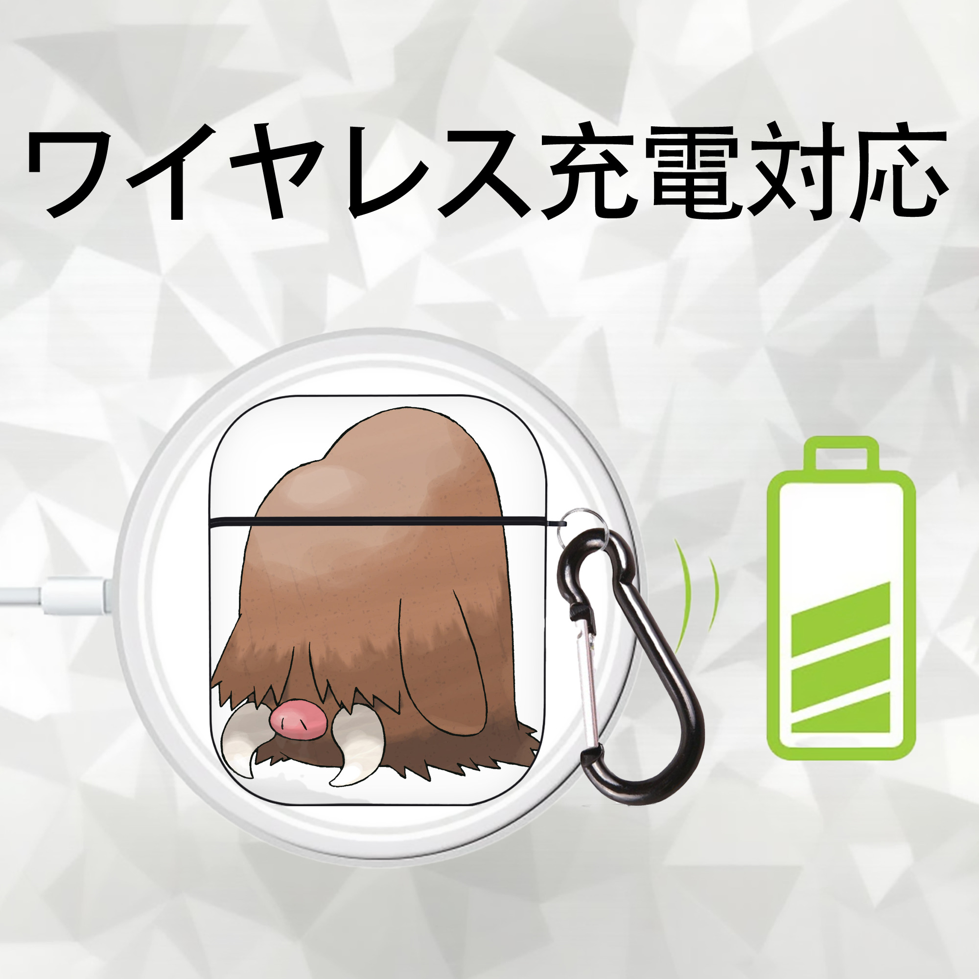 ポケットモンスター Pokémon AirPods 第2世代保護ケース ハードシェル ブラック 耐衝撃・防指紋・カラビナ付き