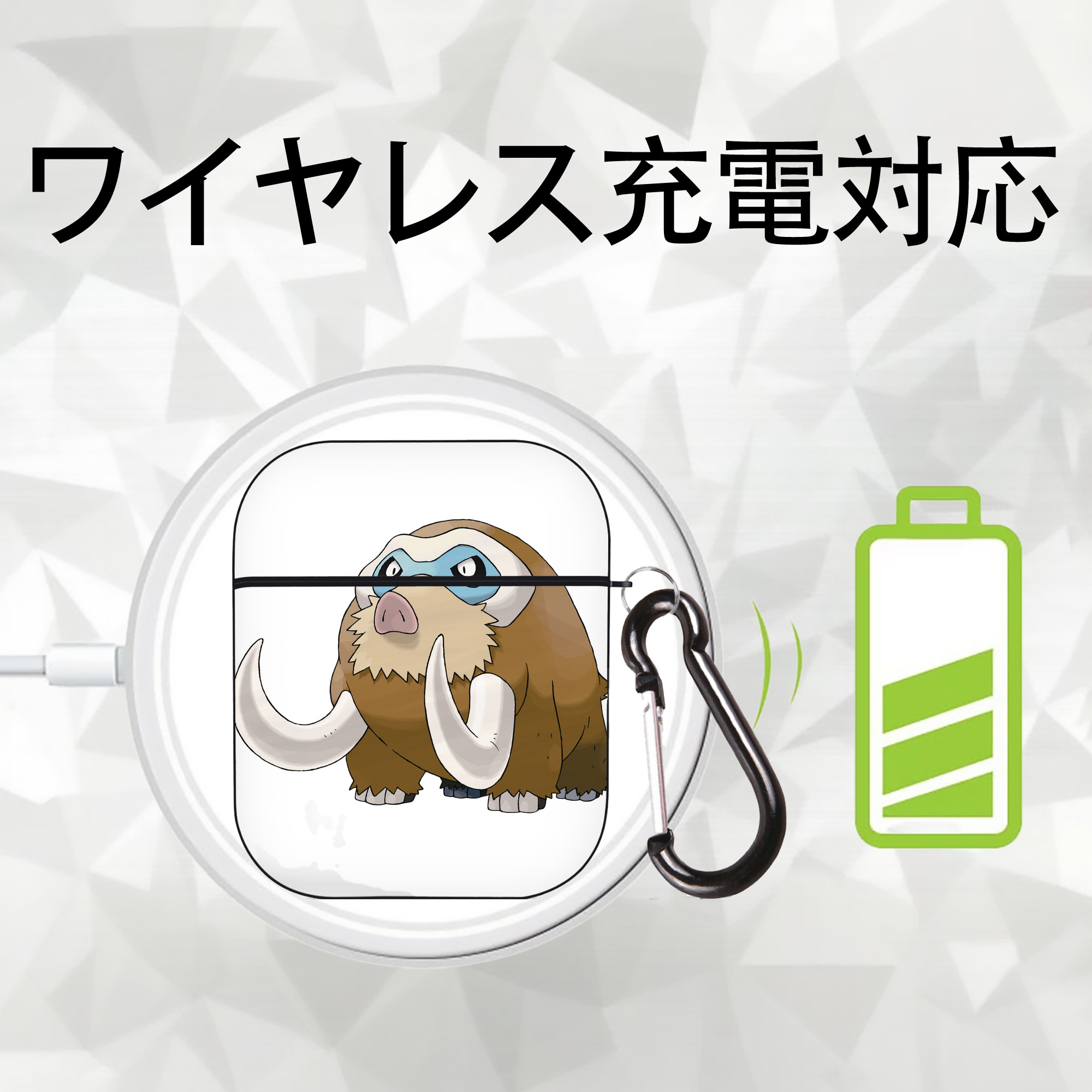 ポケットモンスター Pokémon AirPods 第2世代保護ケース ハードシェル ブラック 耐衝撃・防指紋・カラビナ付き