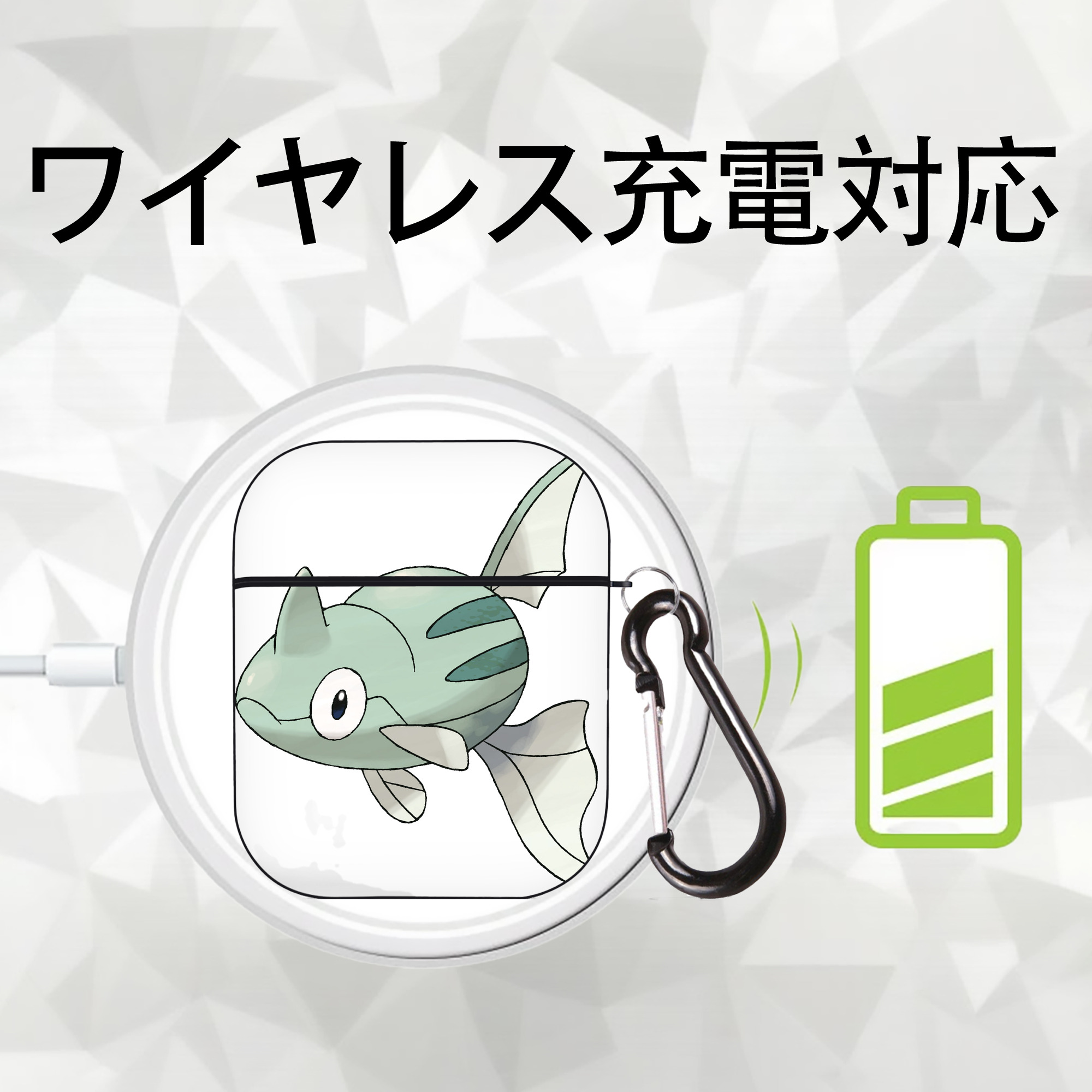 ポケットモンスター Pokémon AirPods 第2世代保護ケース ハードシェル ブラック 耐衝撃・防指紋・カラビナ付き