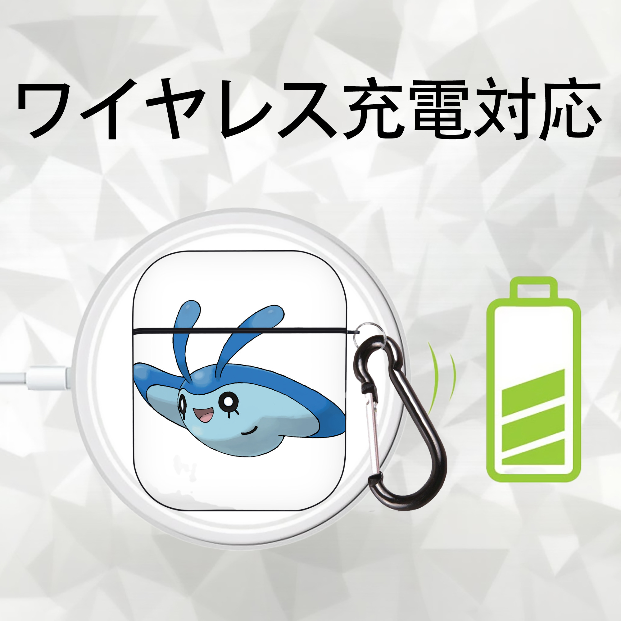 ポケットモンスター Pokémon AirPods 第2世代保護ケース ハードシェル ブラック 耐衝撃・防指紋・カラビナ付き