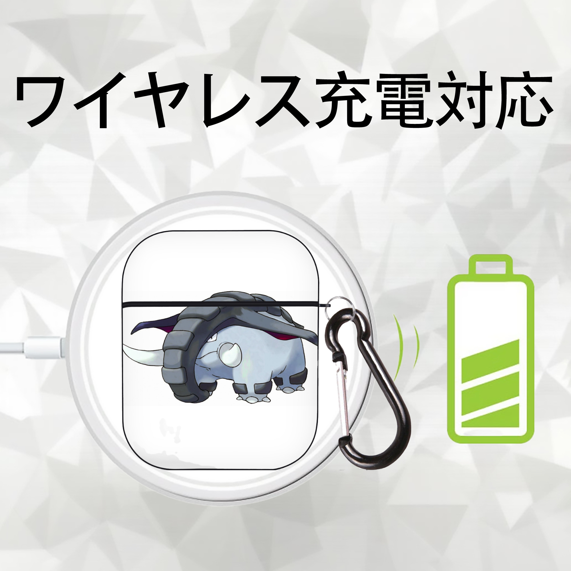 ポケットモンスター Pokémon AirPods 第2世代保護ケース ハードシェル ブラック 耐衝撃・防指紋・カラビナ付き