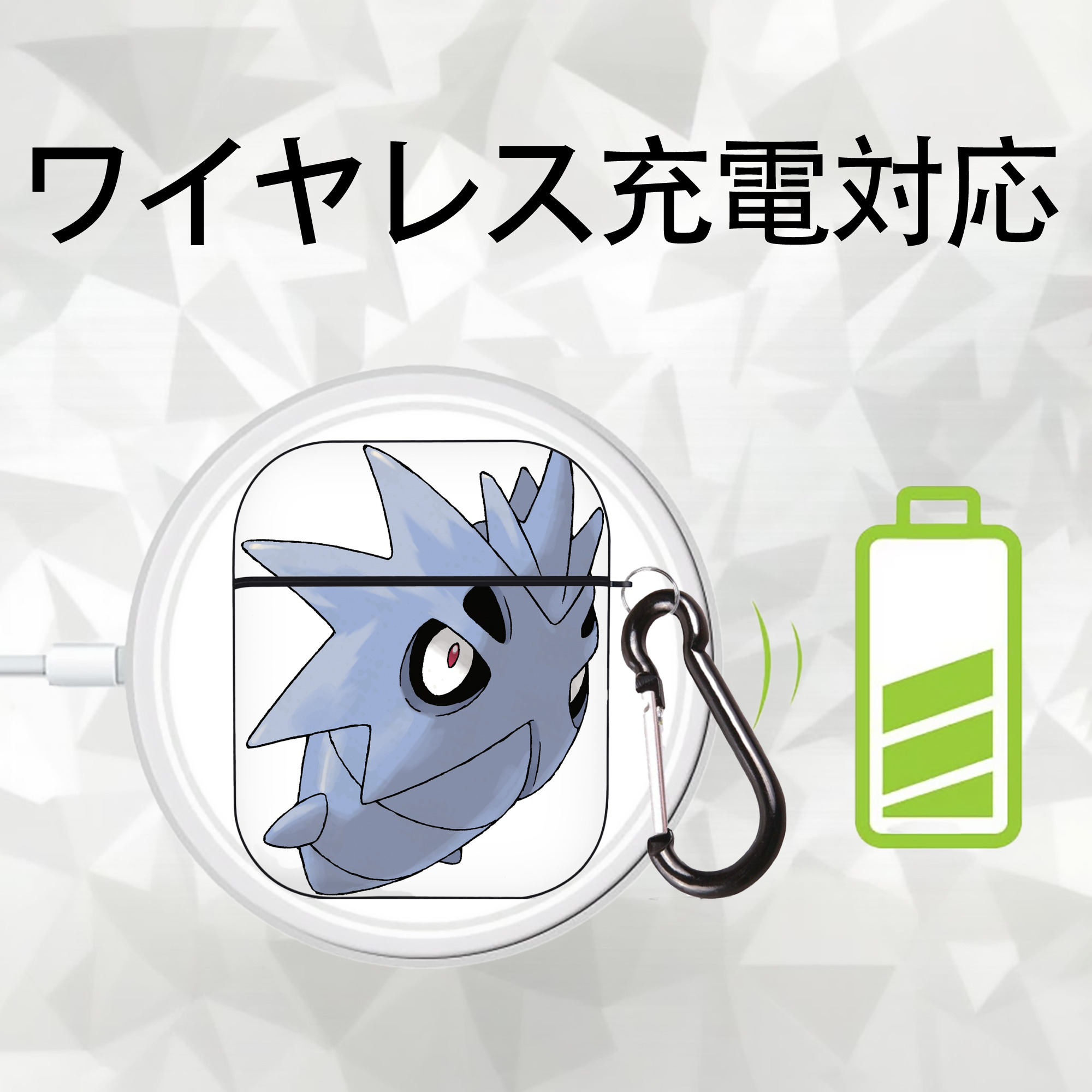 ポケットモンスター Pokémon AirPods 第2世代保護ケース ハードシェル ブラック 耐衝撃・防指紋・カラビナ付き