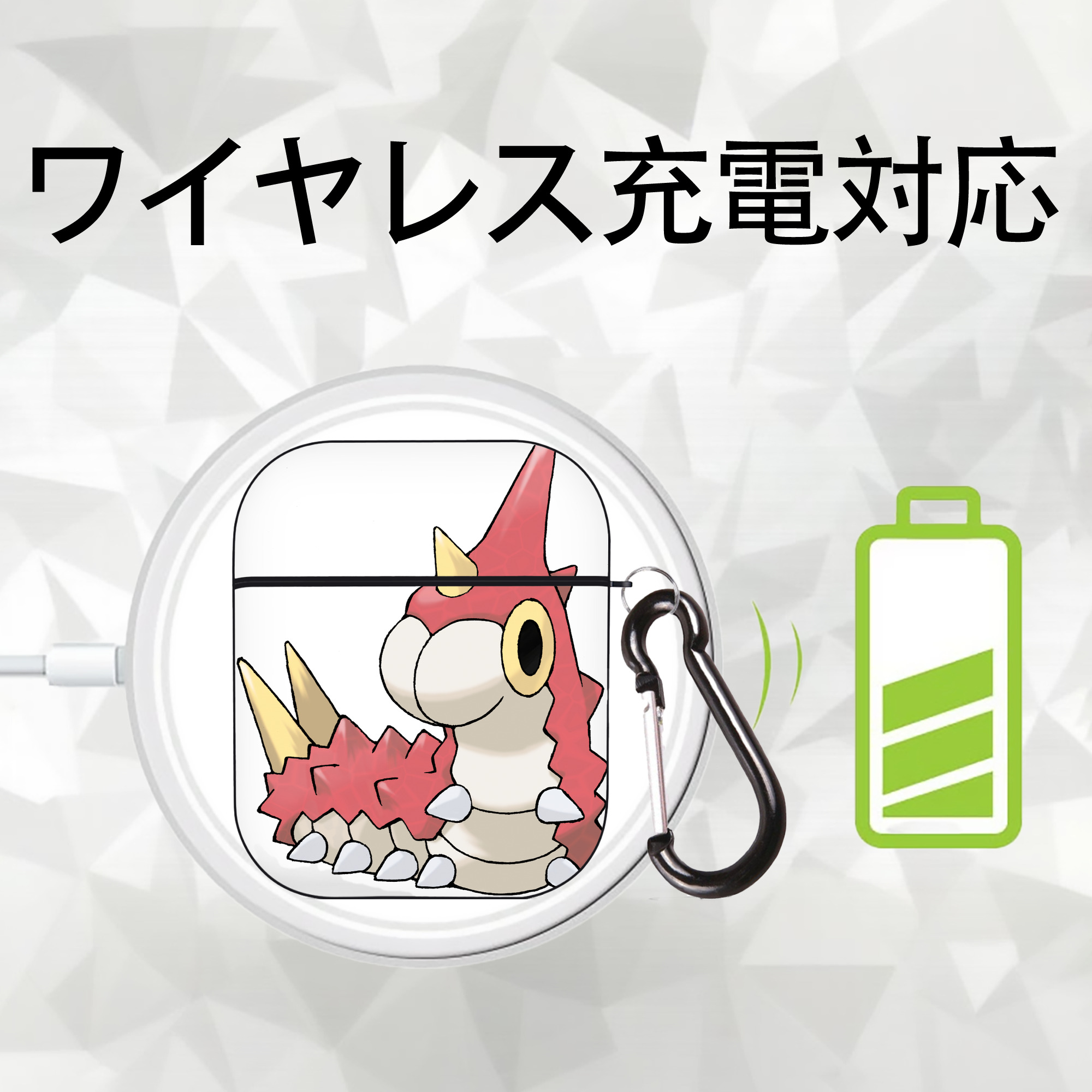 ポケットモンスター Pokémon AirPods 第2世代保護ケース ハードシェル ブラック 耐衝撃・防指紋・カラビナ付き